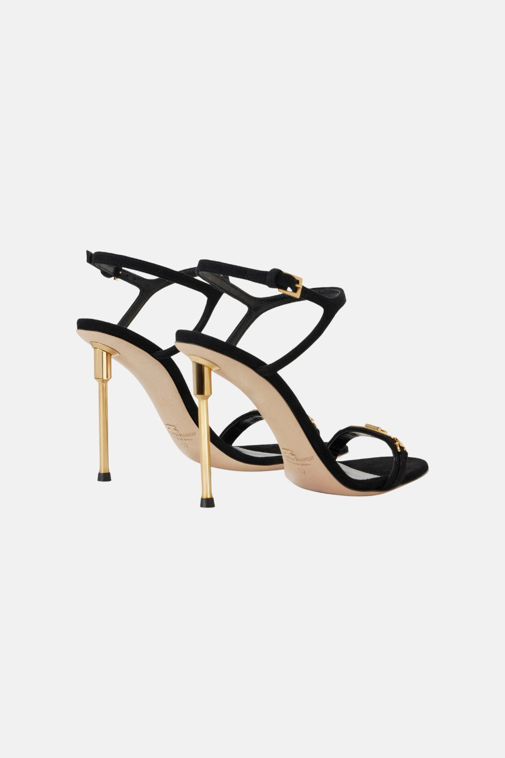 Sandali in pelle con tacco scultura