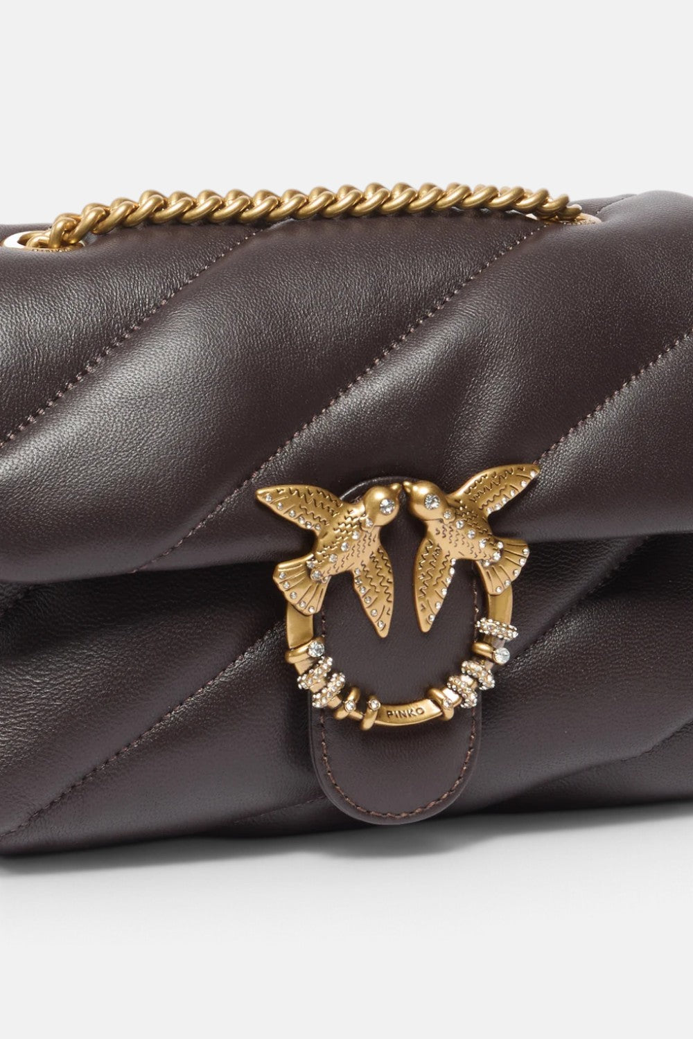 Borsa a tracolla Mini Love Bag Puff in nappa trapuntata con fibbia gioiello 107058A0F2