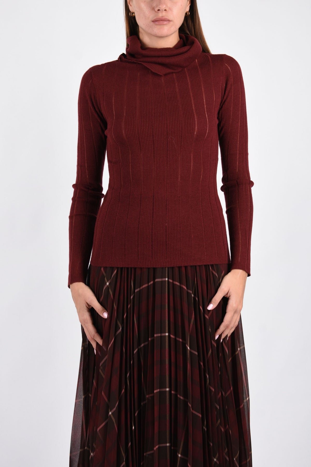 Maglia dolcevita in lana e seta MSTBADESSE 2626366051600