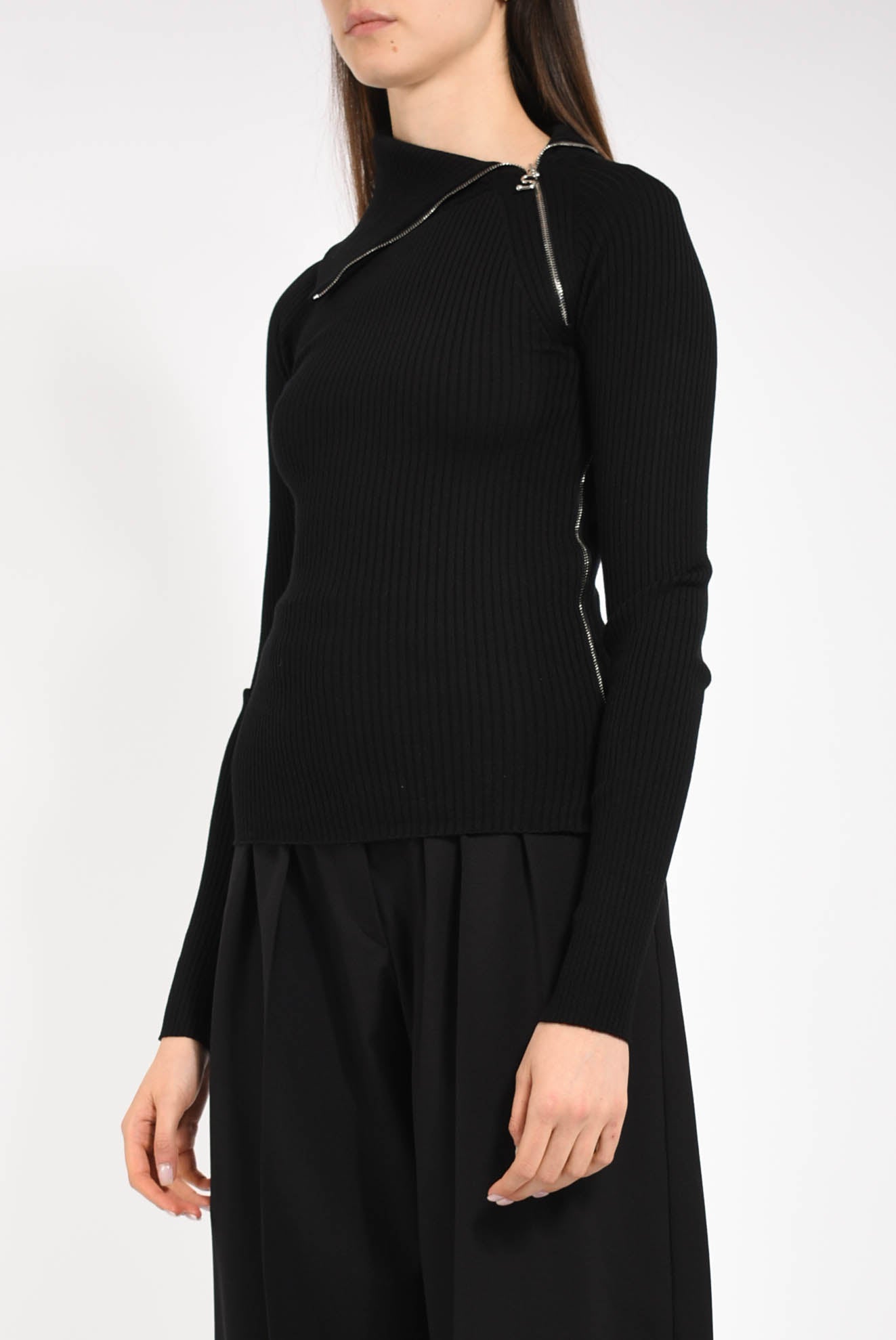 Maglia a collo alto modello pinna