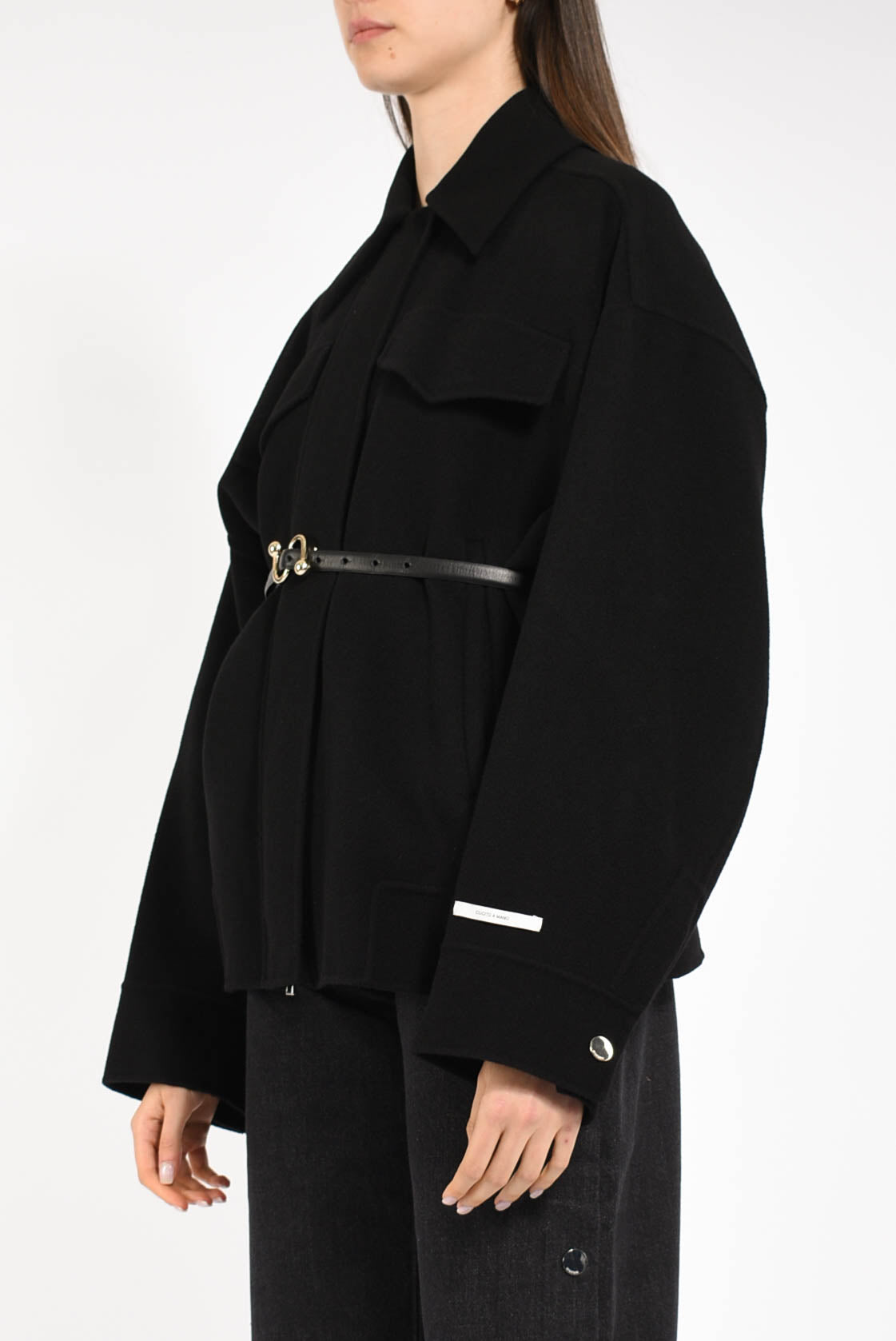 Caban in double di lana modello cantore