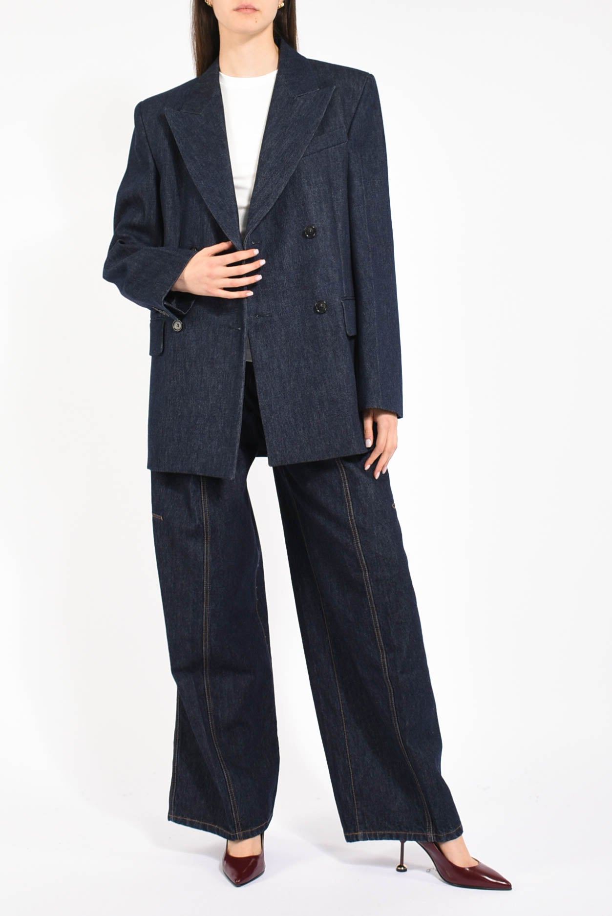 giacca ampia in denim modello ancella1234