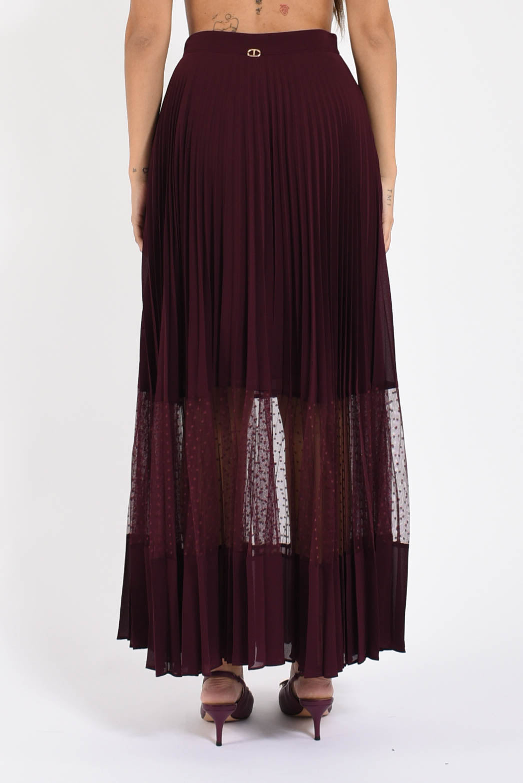 gonna lunga in georgette e tulle