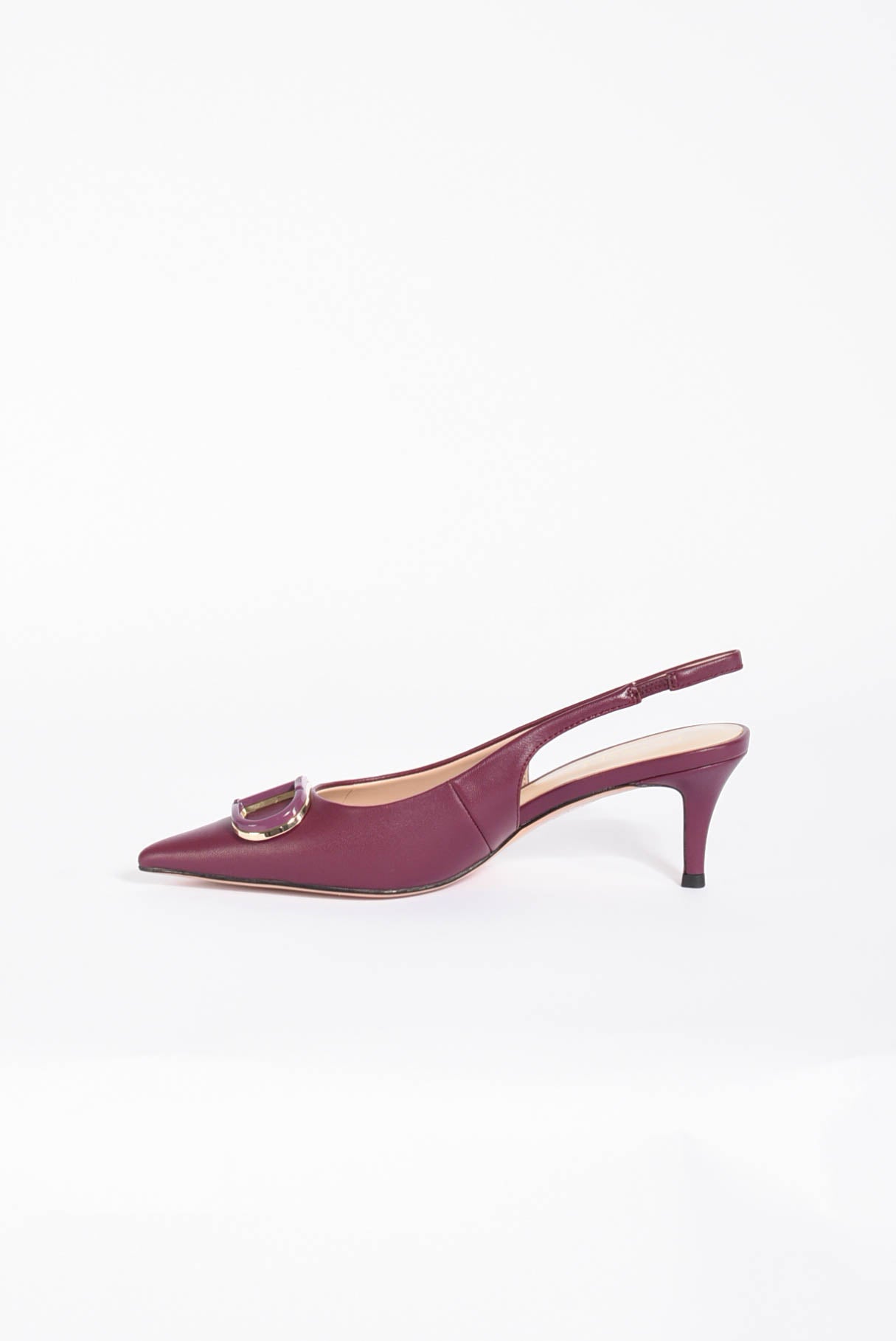 Décolleté sling back con Oval T