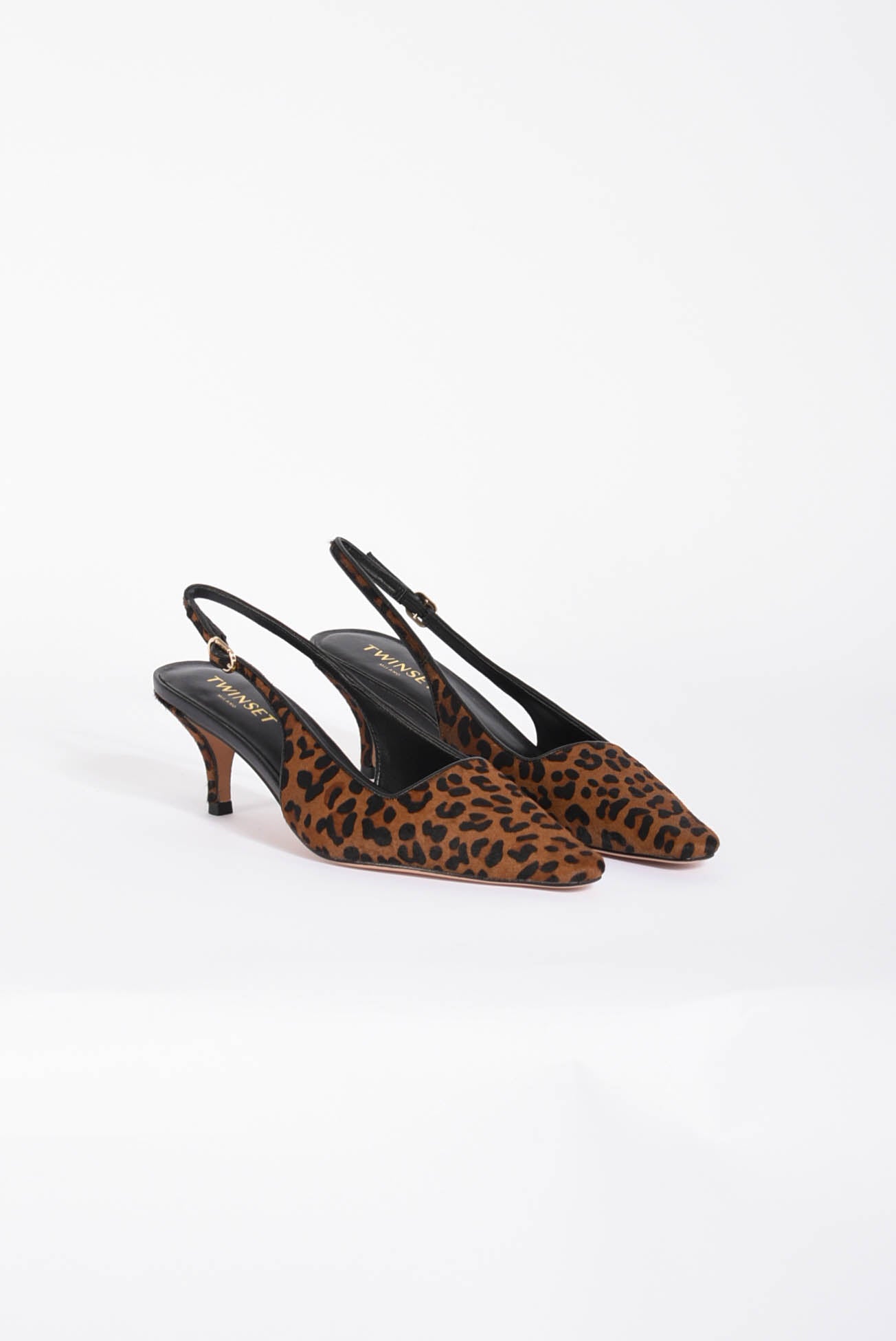 Décolleté sling back con stampa animalier