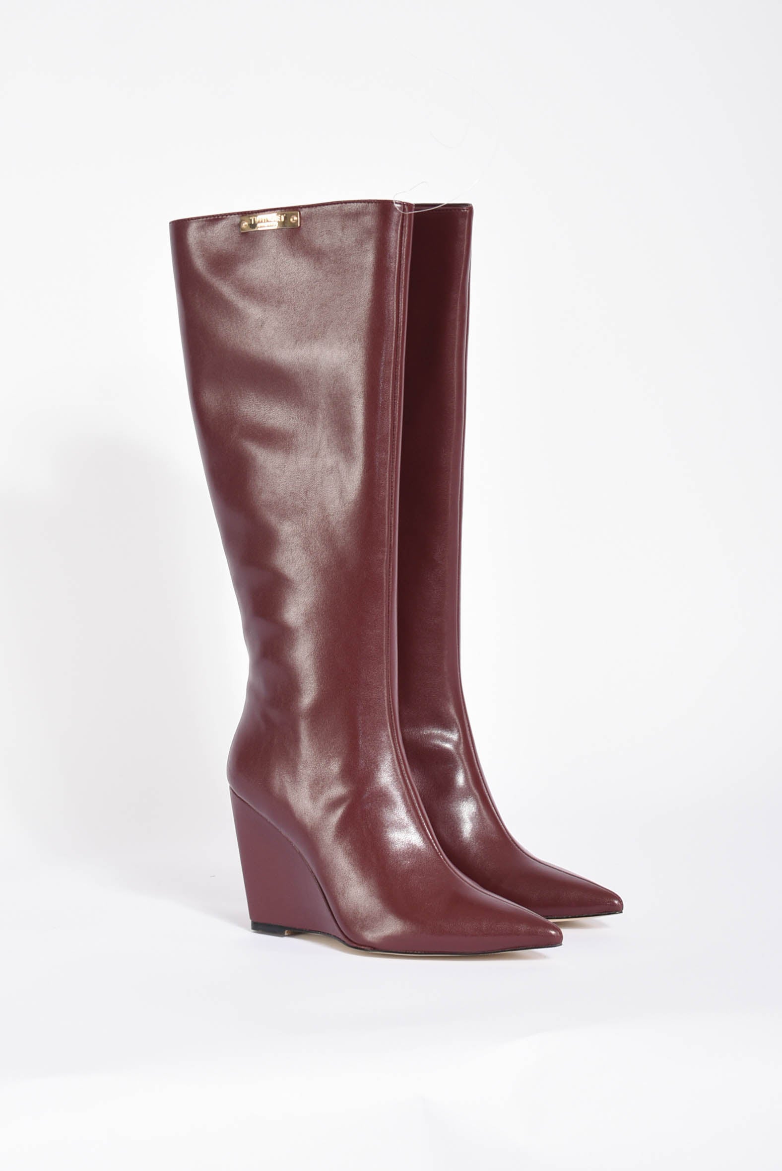 Stivali alti con zeppa