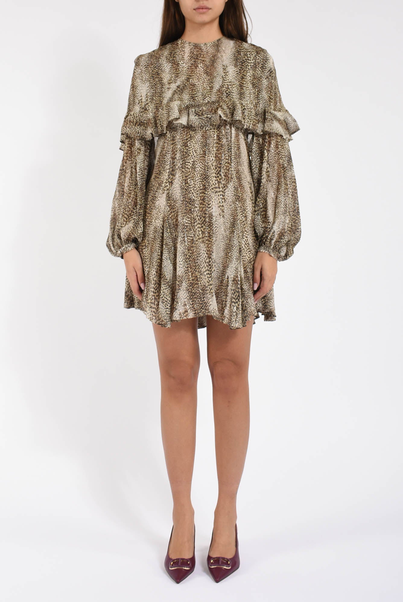 Abito mini con stampa animalier