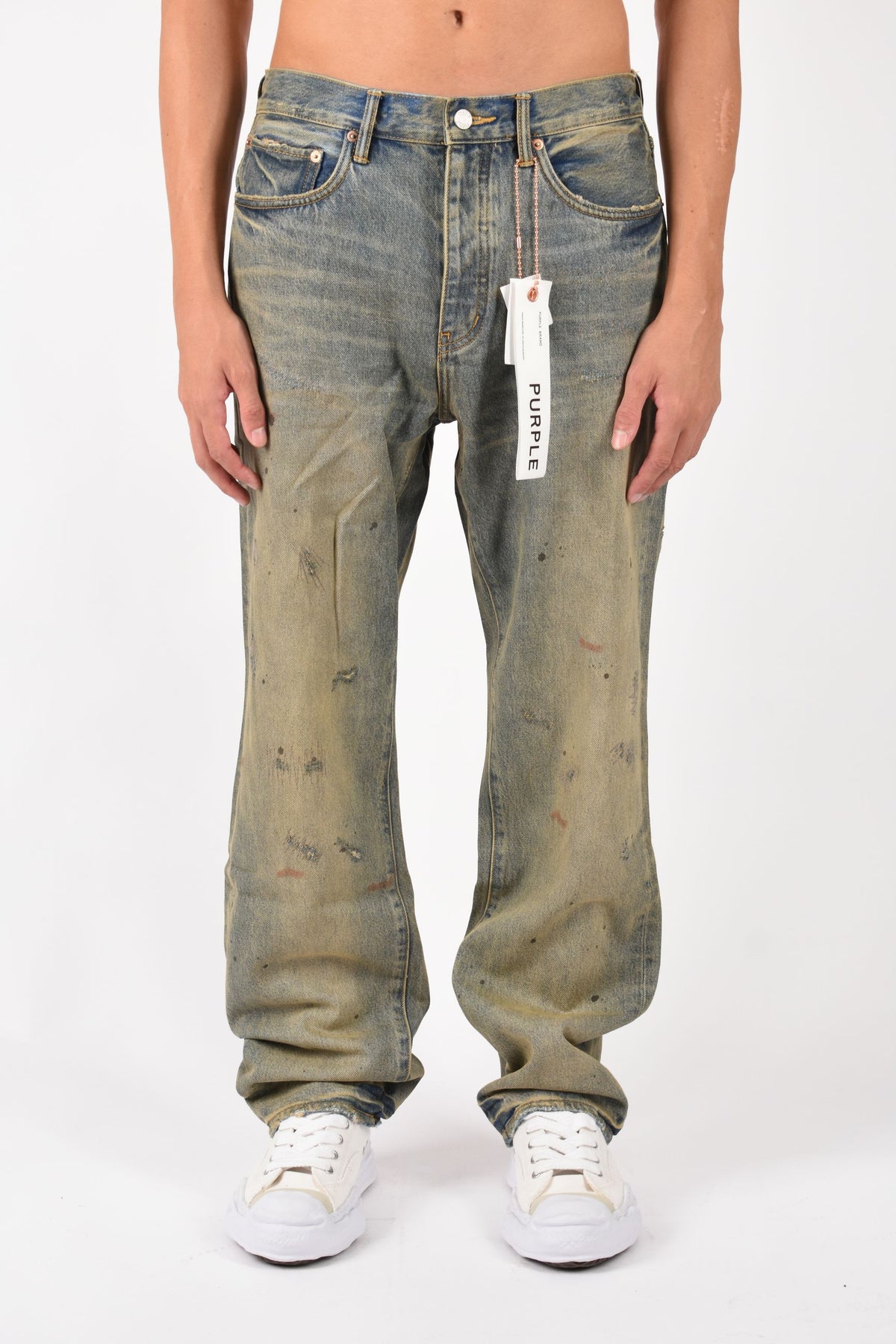 Jeans Straight Leg Dirty Oil Repair