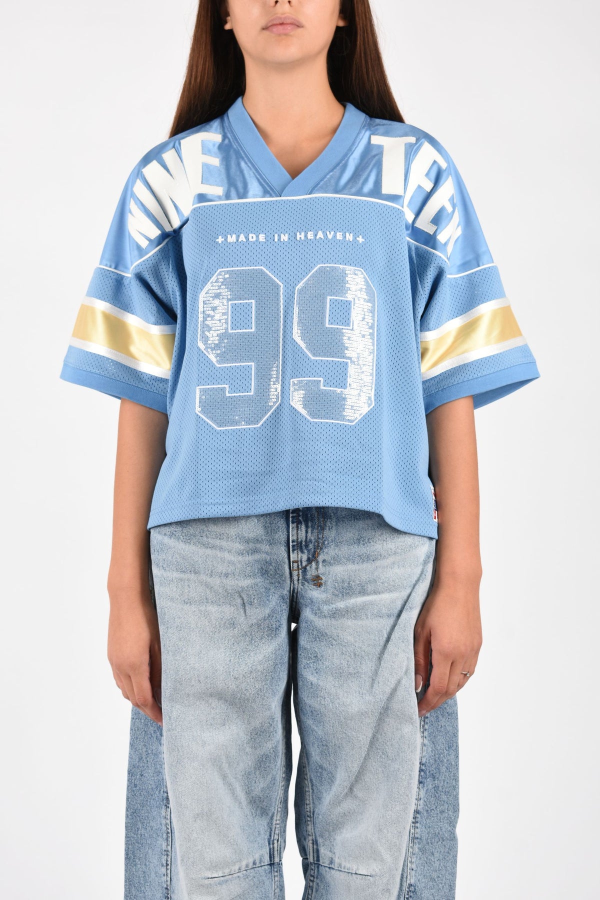 T-SHIRT 99 SPARK JERSEY AZURE YELLOW WPF26FT010