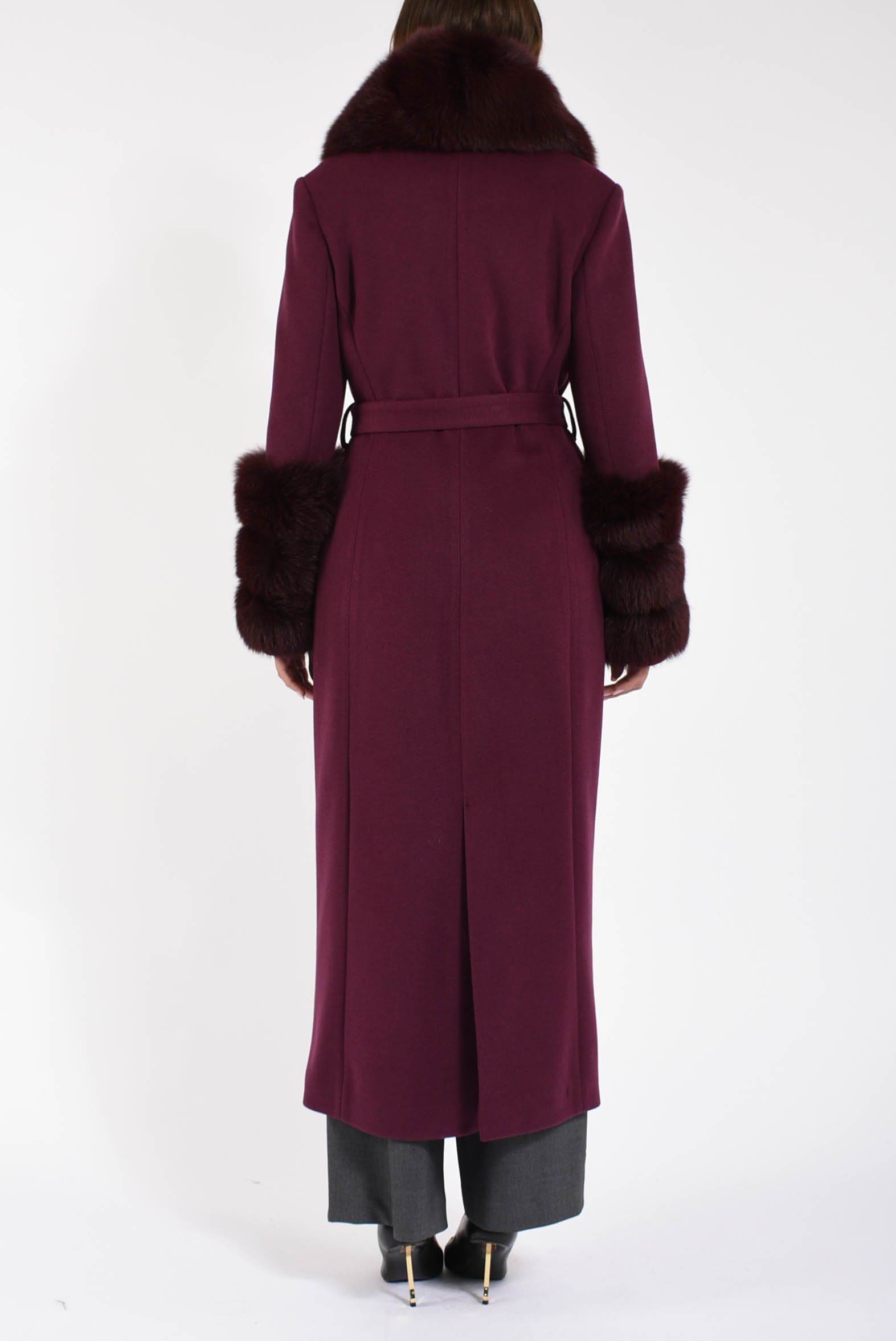 cappotto in lana e volpe