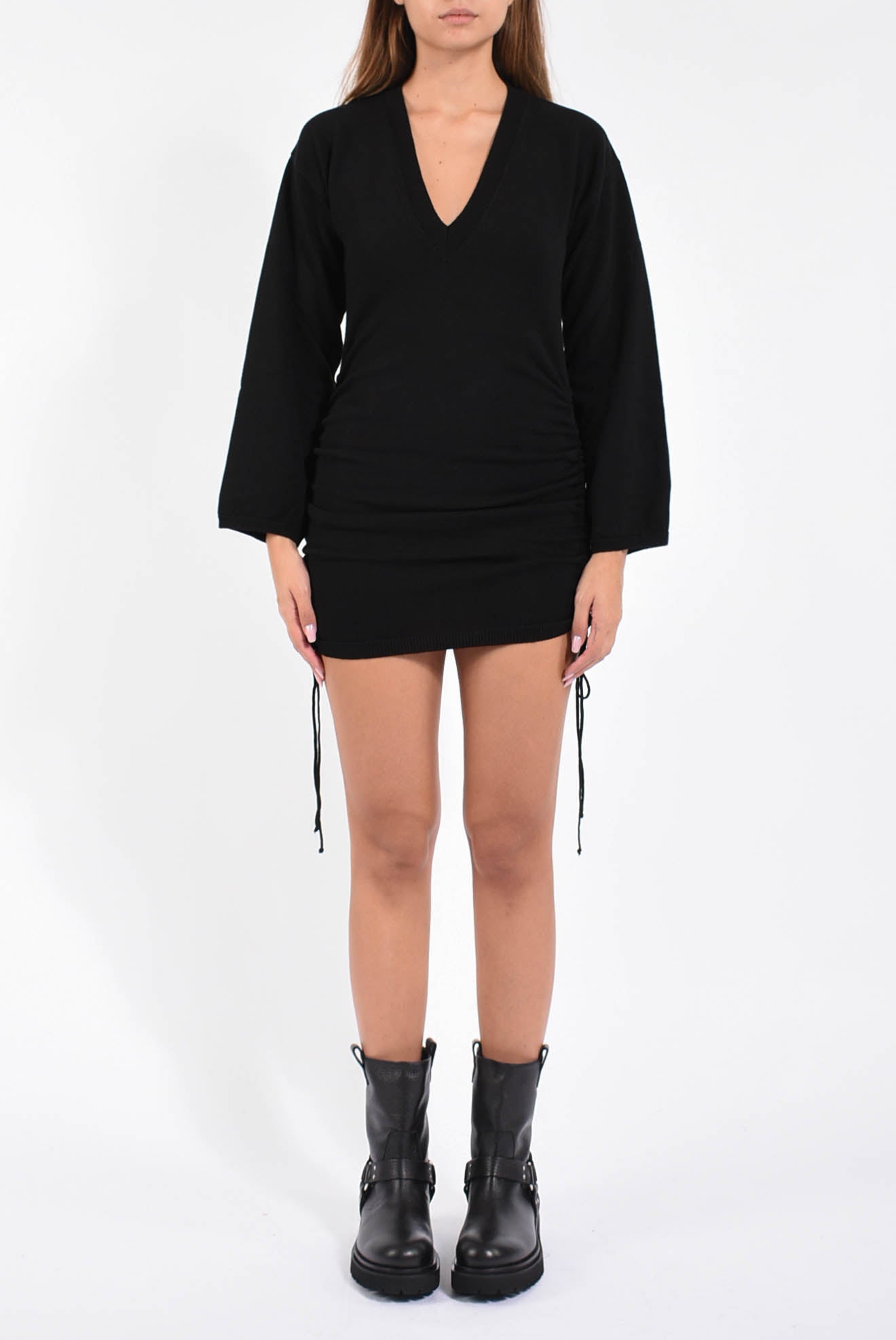 Abito mini con coulisse laterali