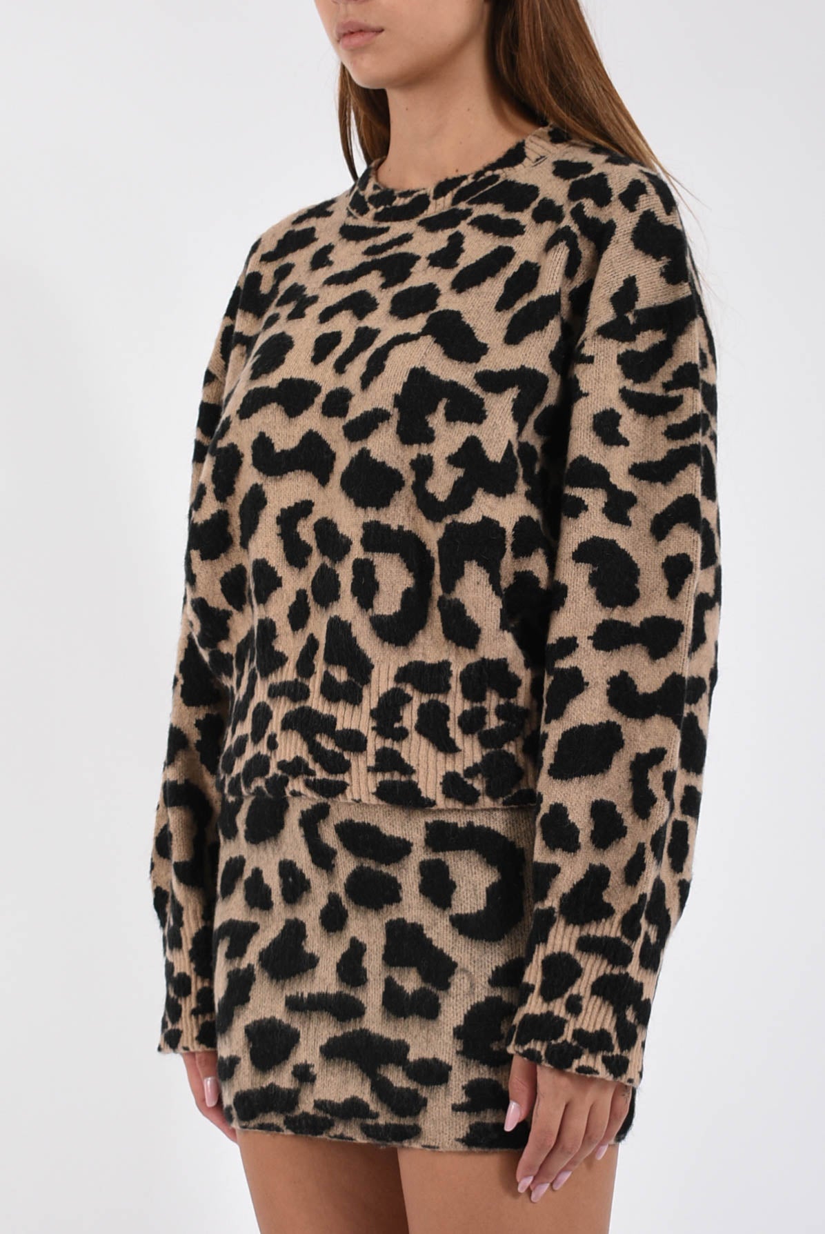 maglia in lana animalier