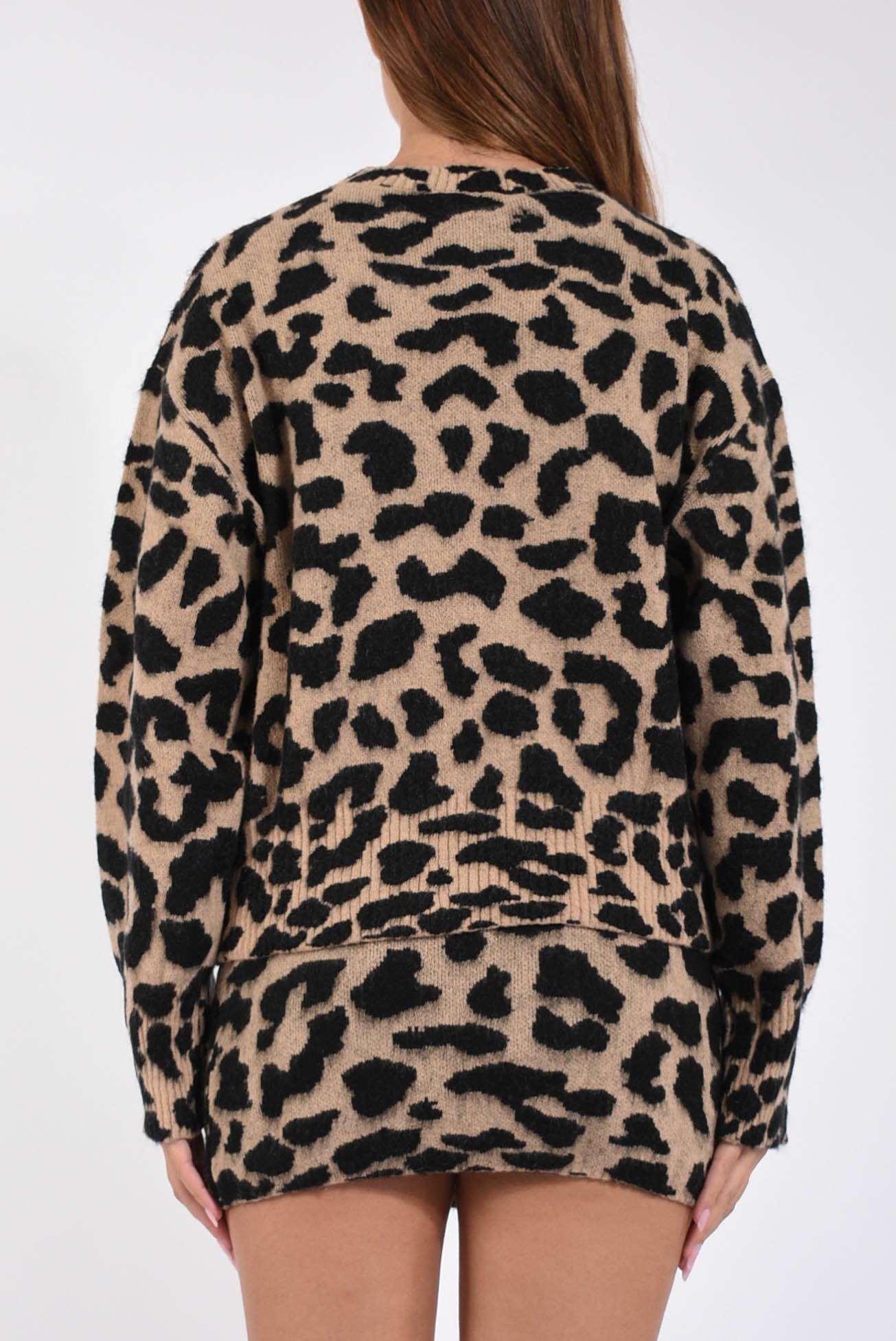 maglia in lana animalier