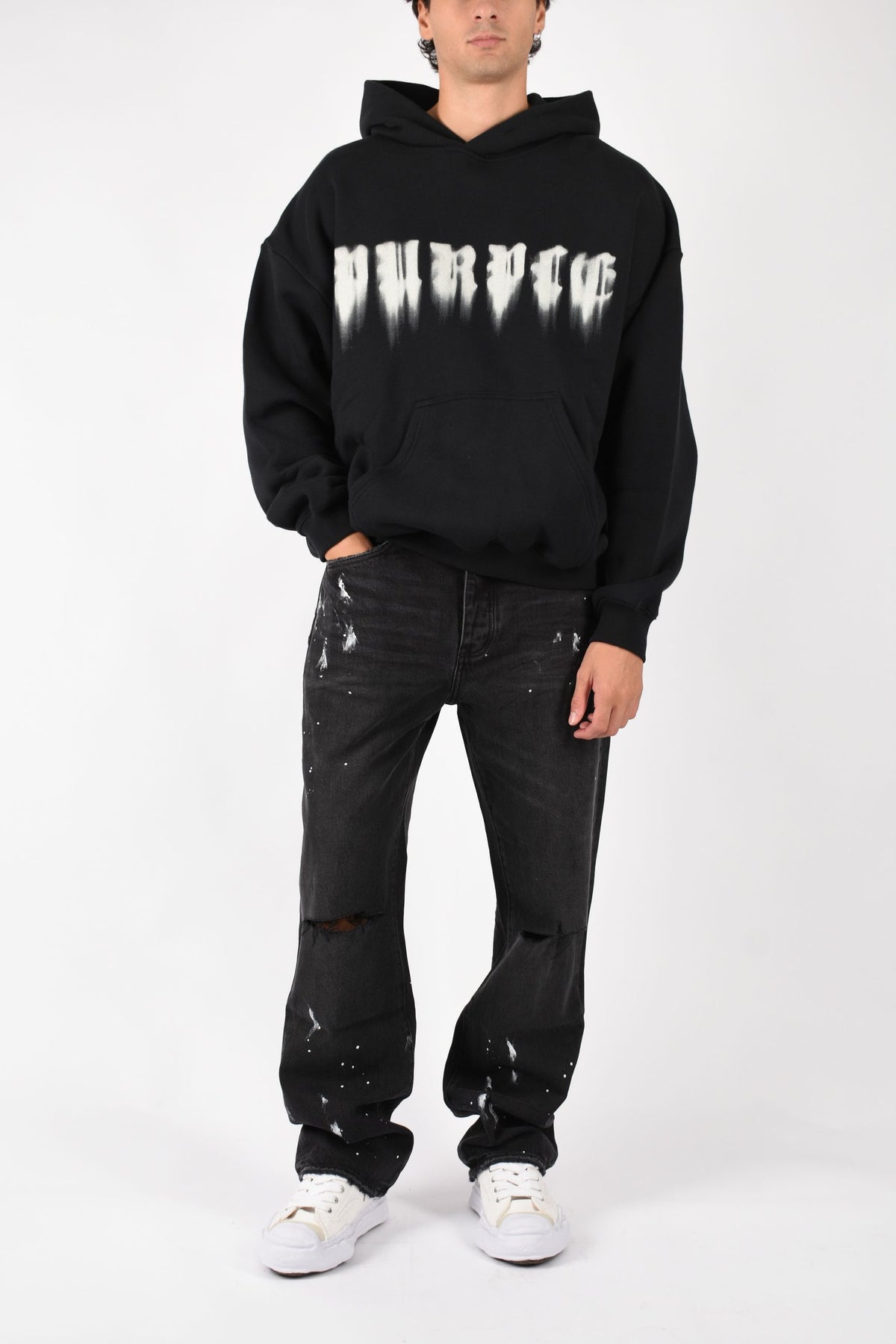 Felpa con cappuccio Smudged Gothic