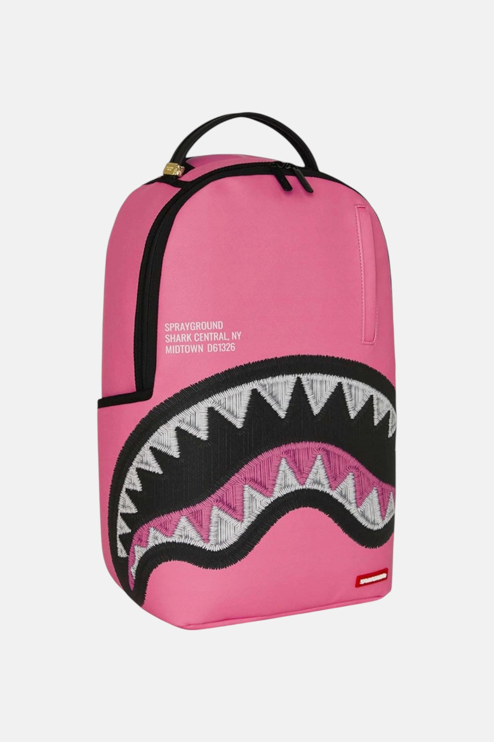 zaino shark central pink embroidered