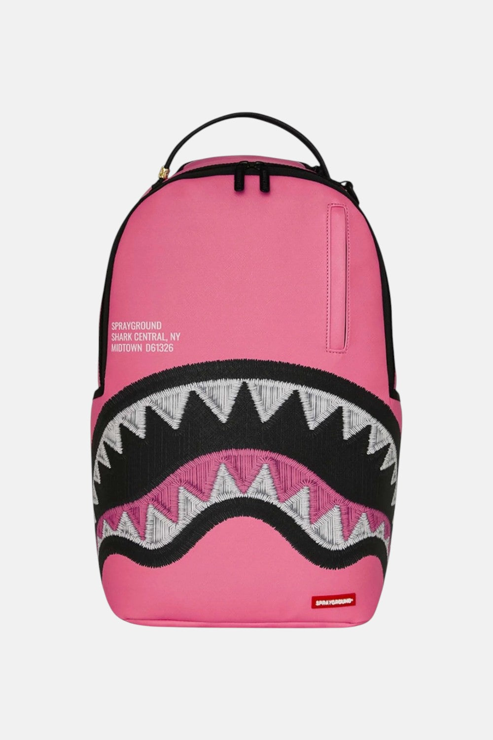 zaino shark central pink embroidered