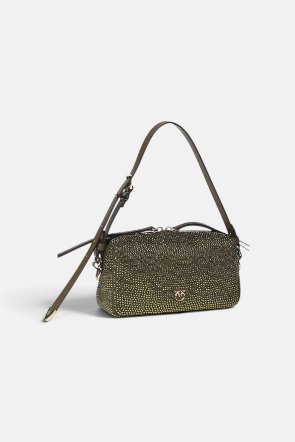 Borsa bauletto a tracolla mini effetto suede full strass 106967A3O8