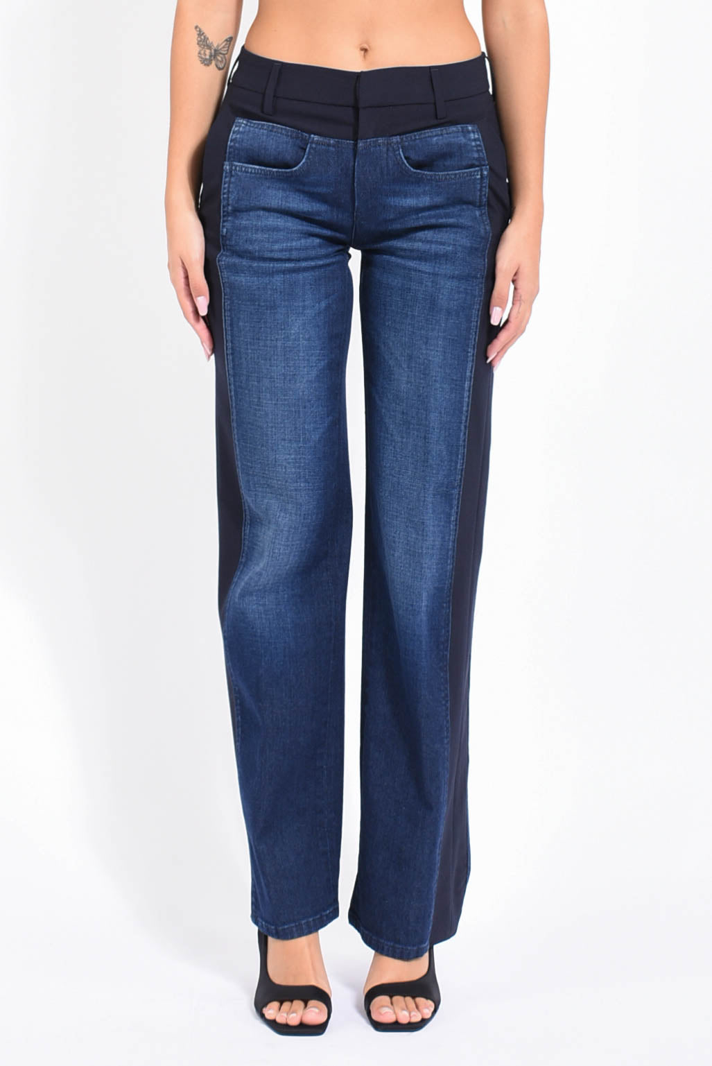 Pantaloni Maddie in denim e lana