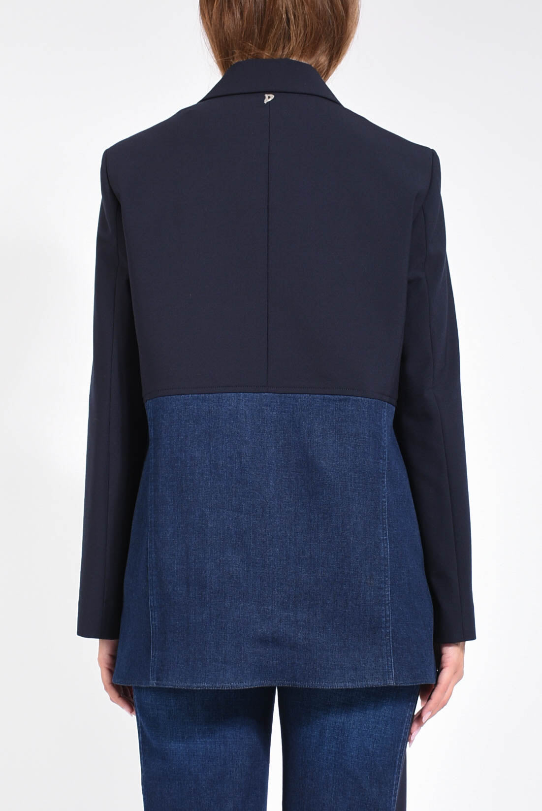 giacca over in denim e lana