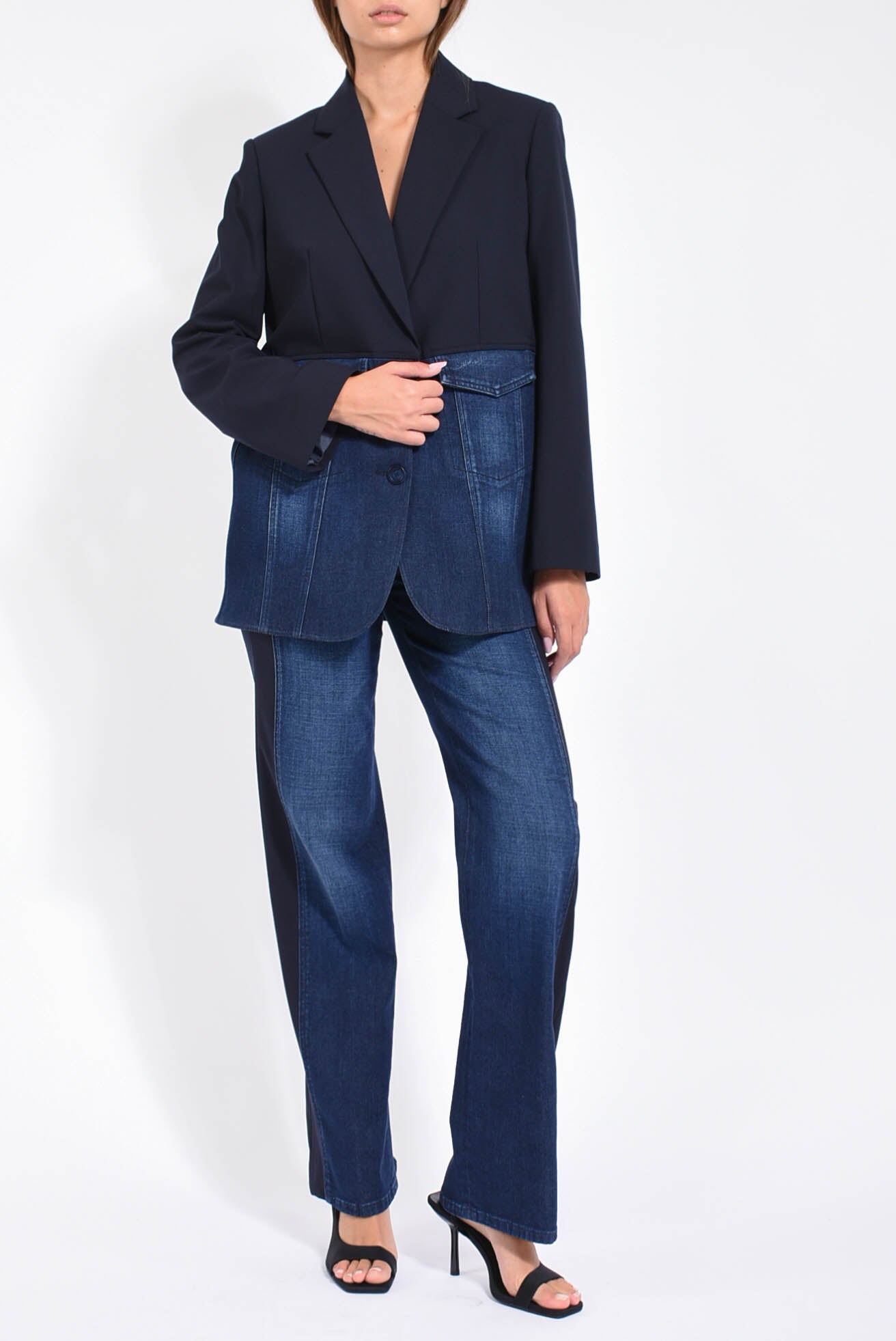 Pantaloni Maddie in denim e lana