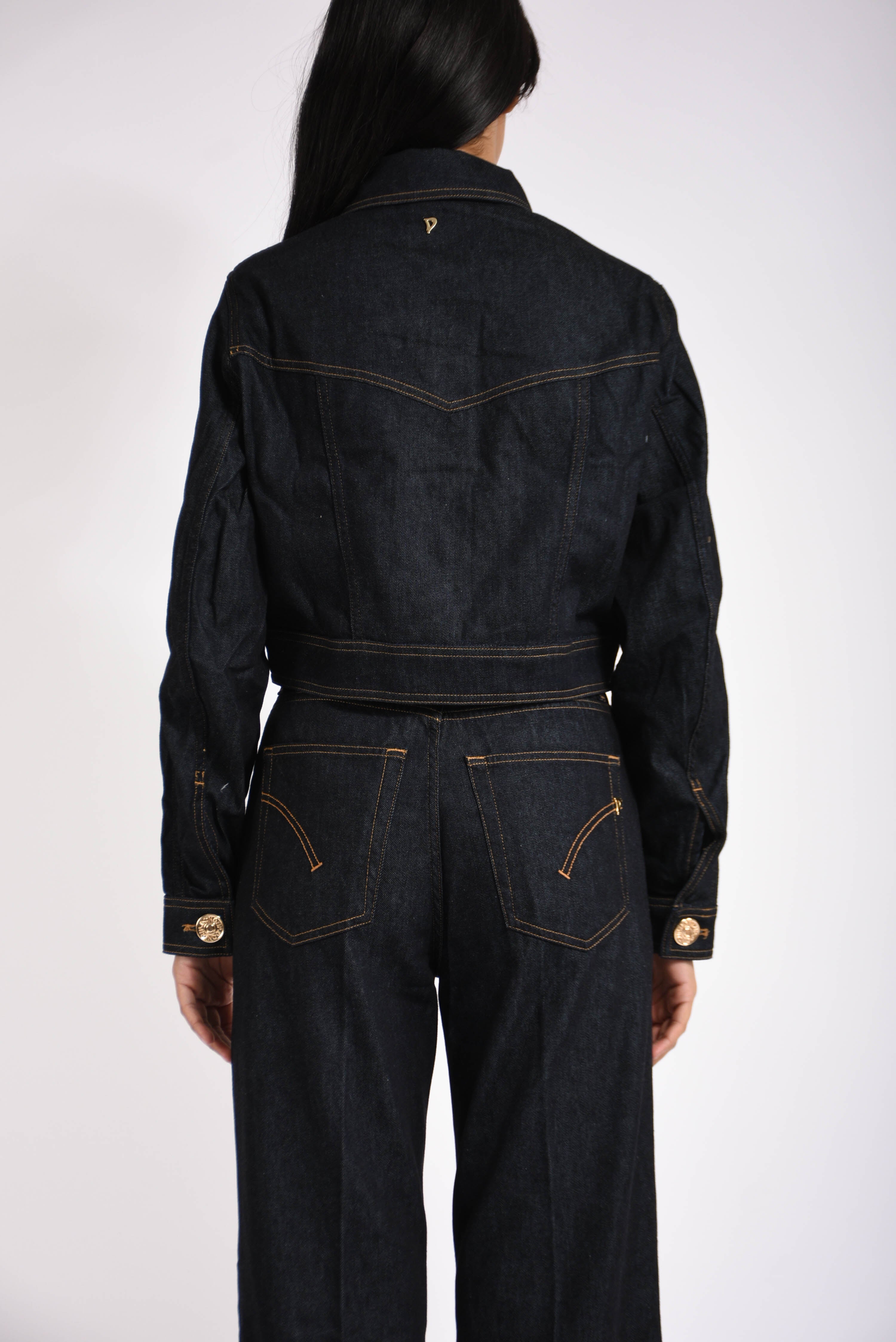 Giubbino slim in denim fisso