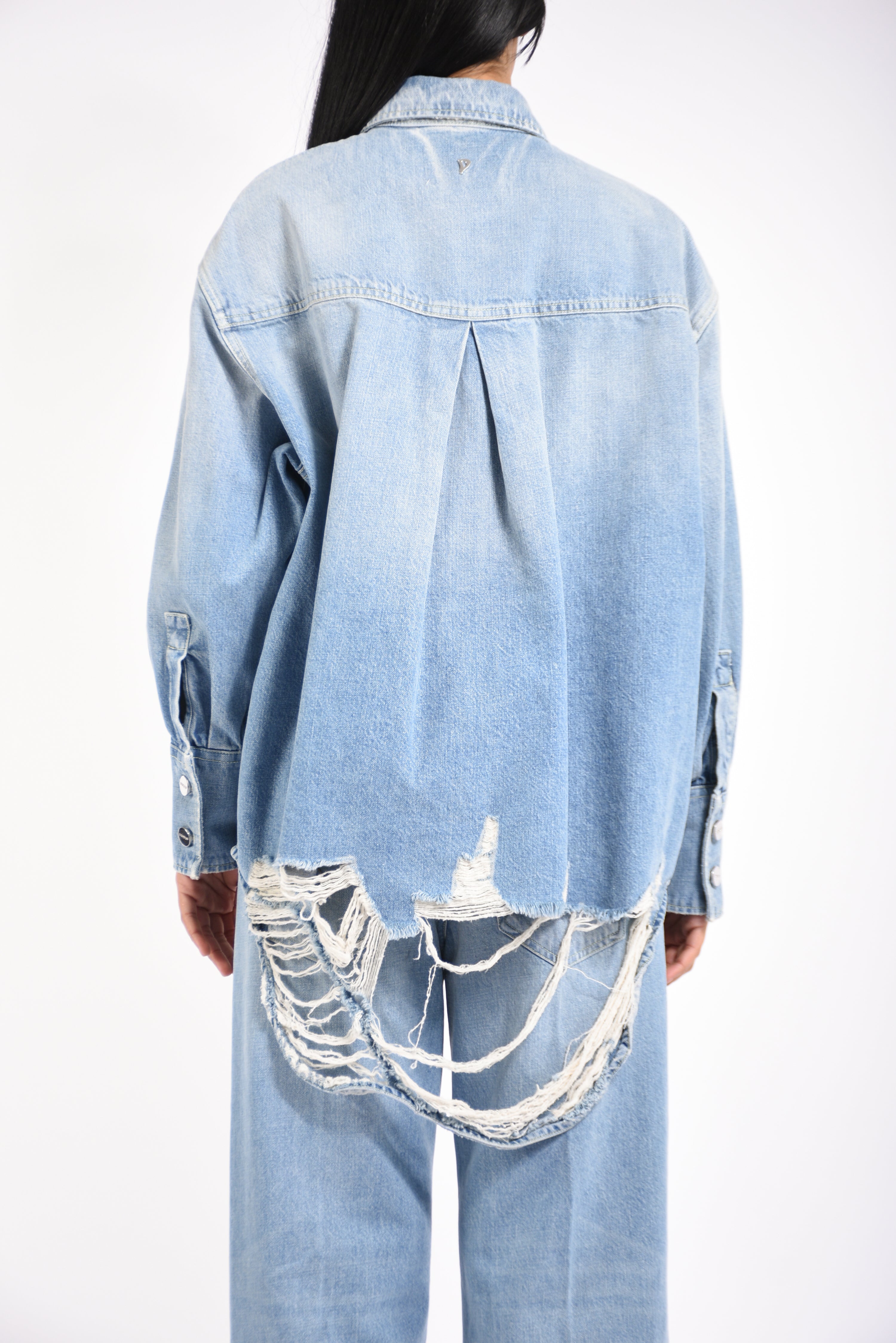 camicia over in denim fisso