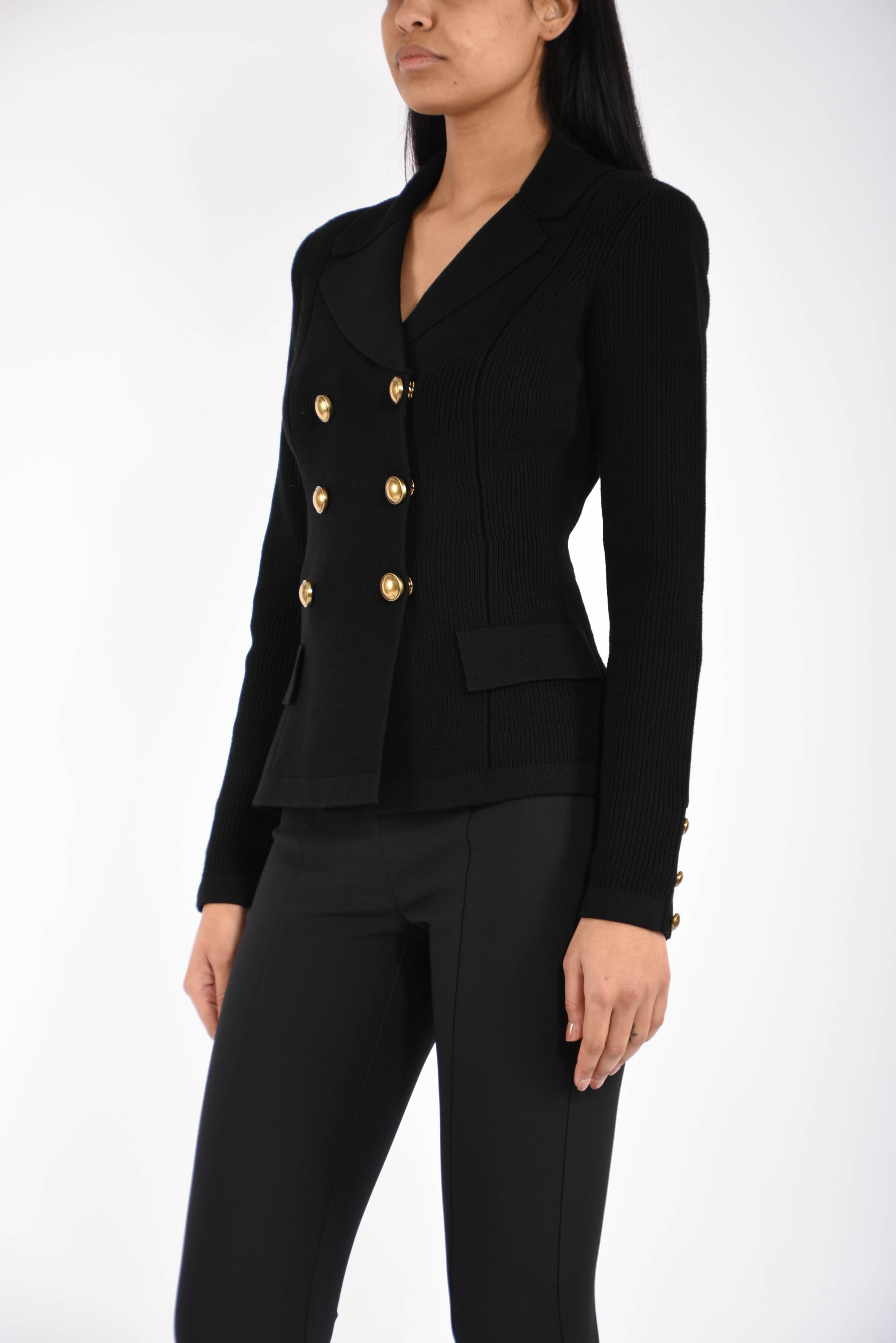 Giacca in maglia con bottoni gioiello