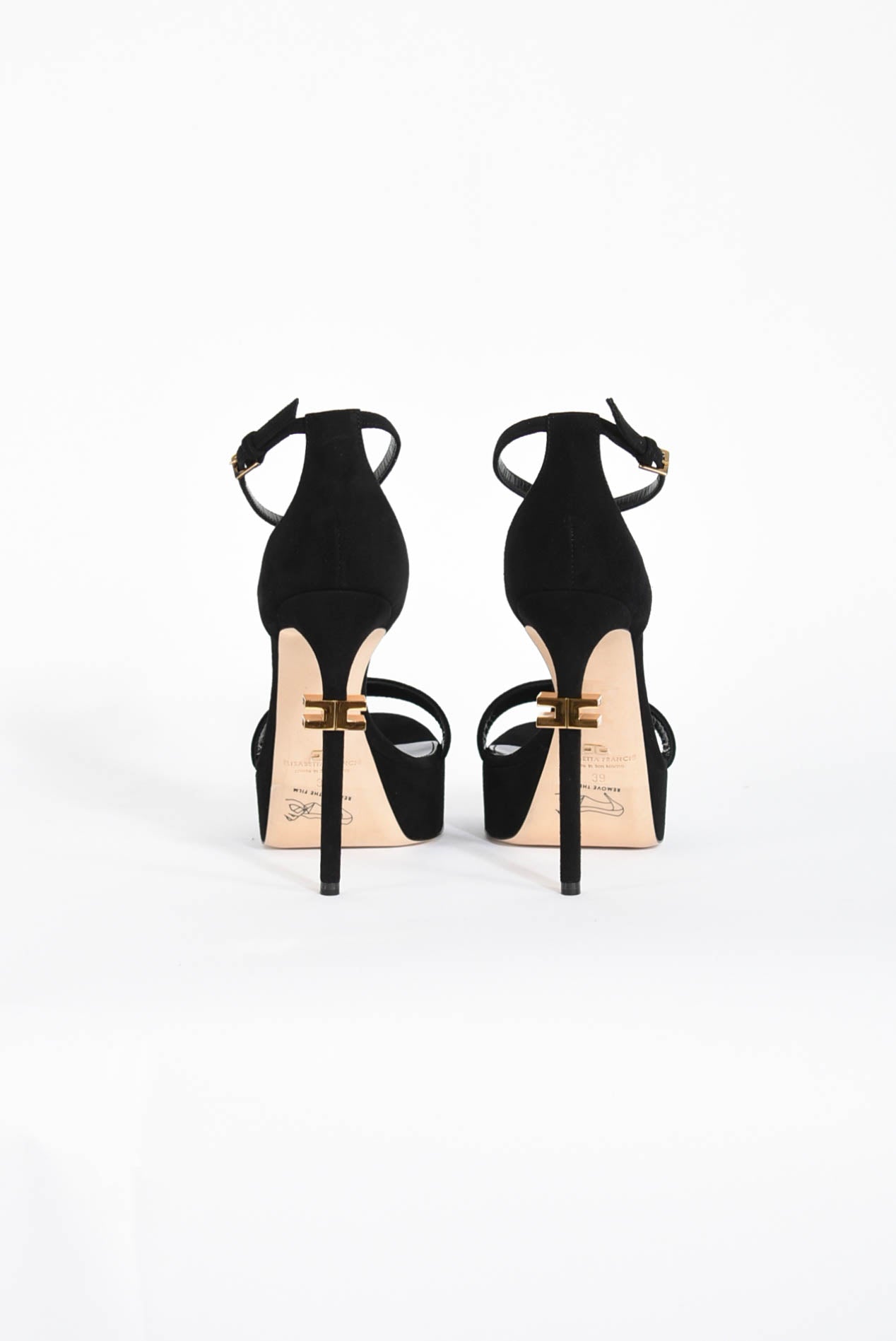 Sandali in pelle con plateau