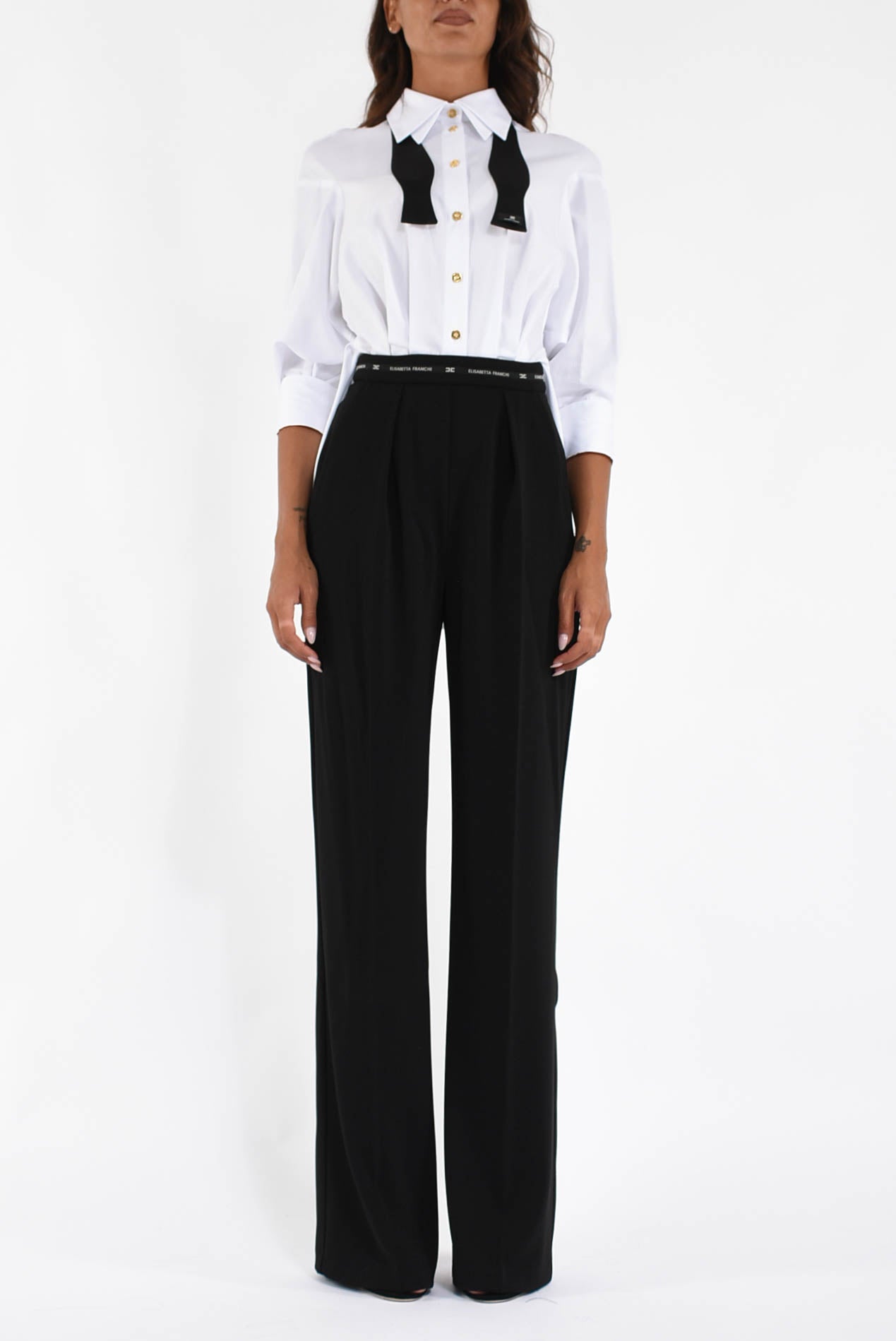 Tuta in popeline e crêpe leggero