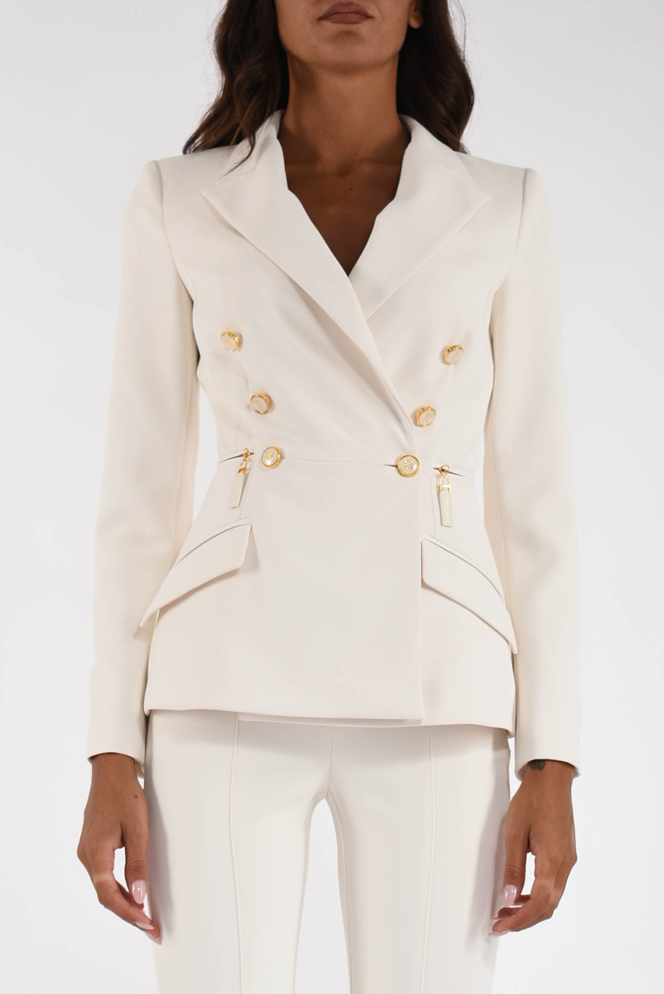 Giacca in crêpe leggero con dettagli zip