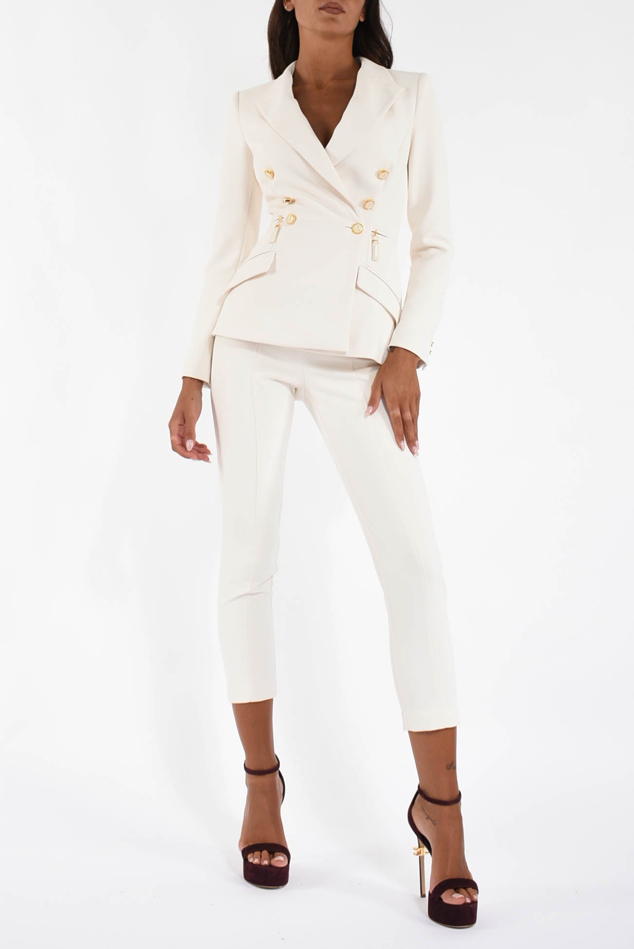 Giacca in crêpe leggero con dettagli zip