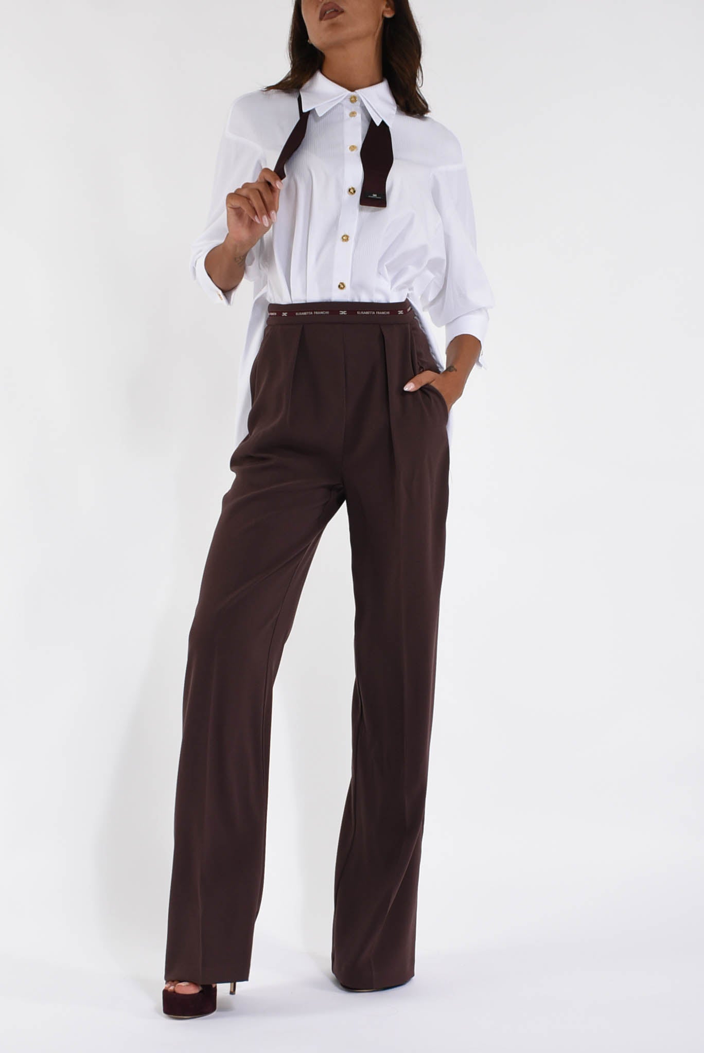 Tuta in popeline e crêpe leggero