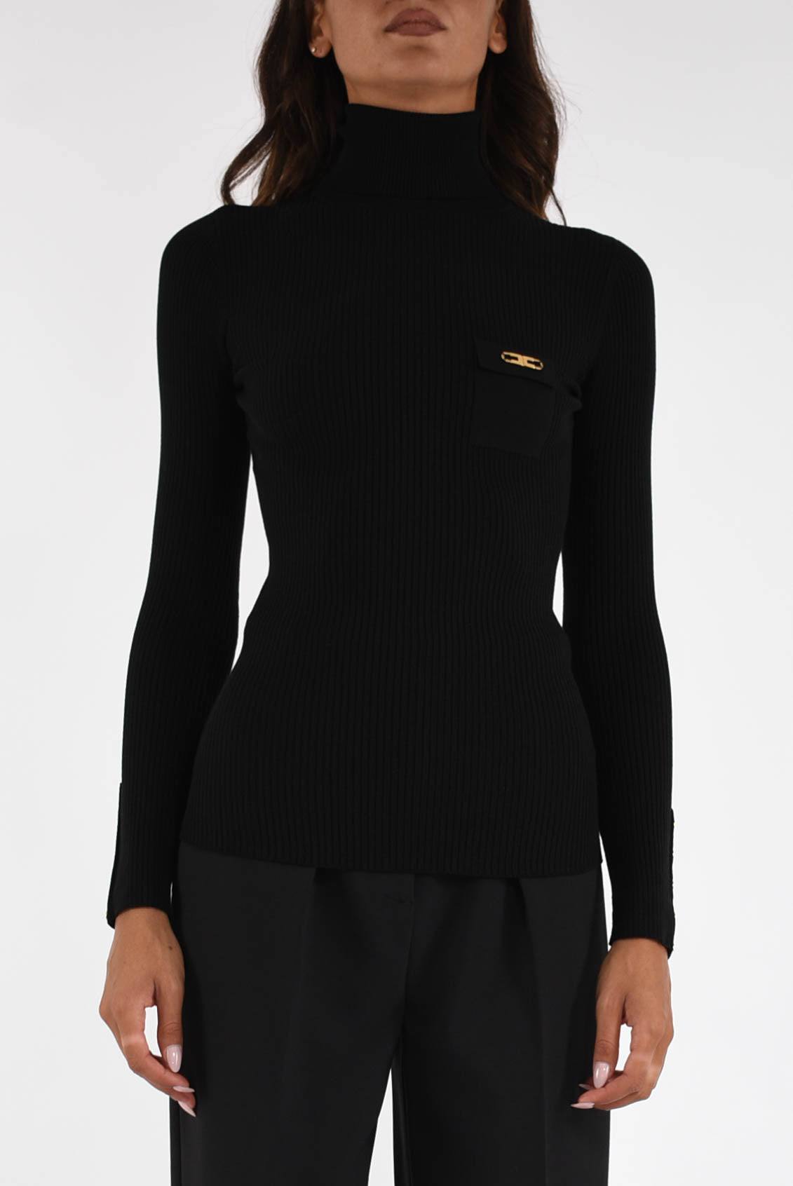 Maglia a costine con taschino