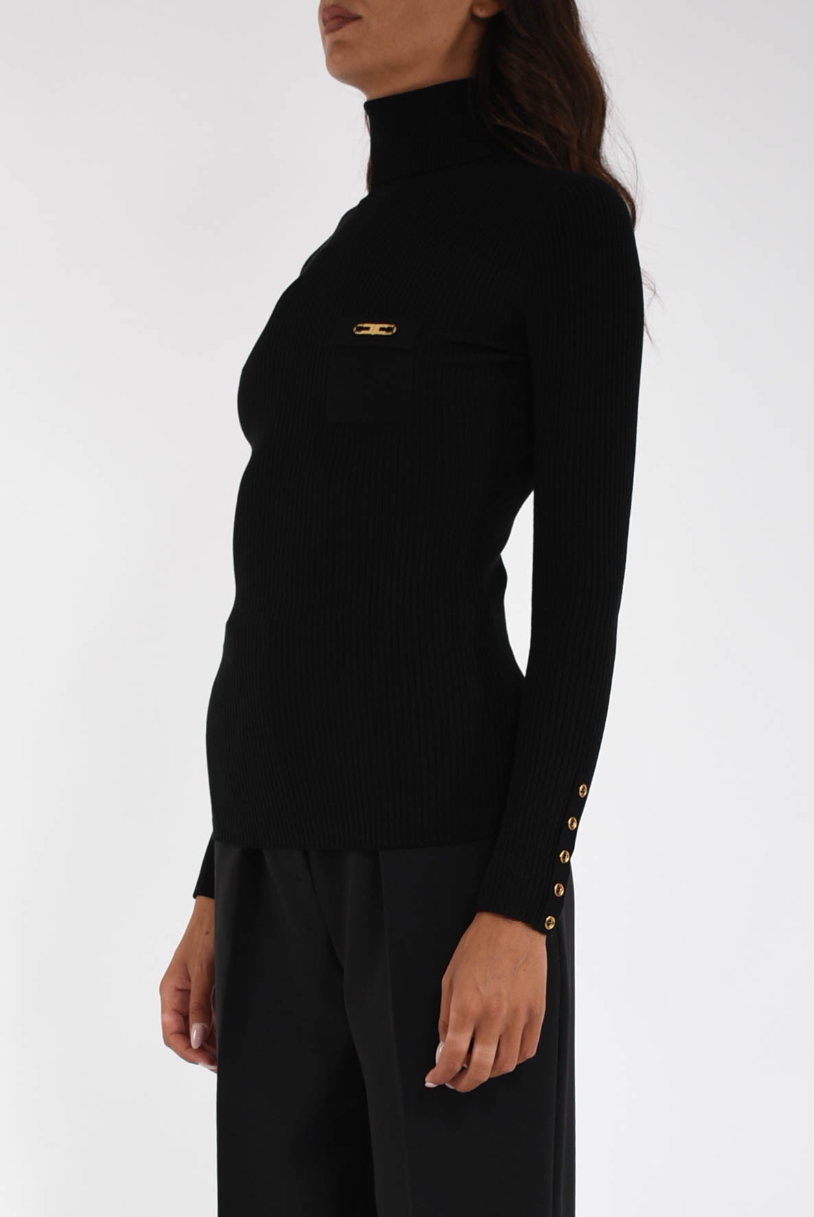 Maglia a costine con taschino