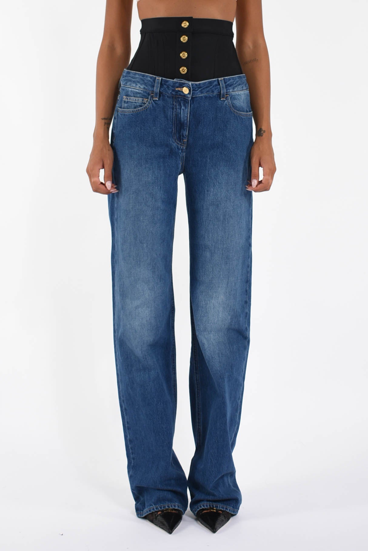 Jeans con vita in neoprene