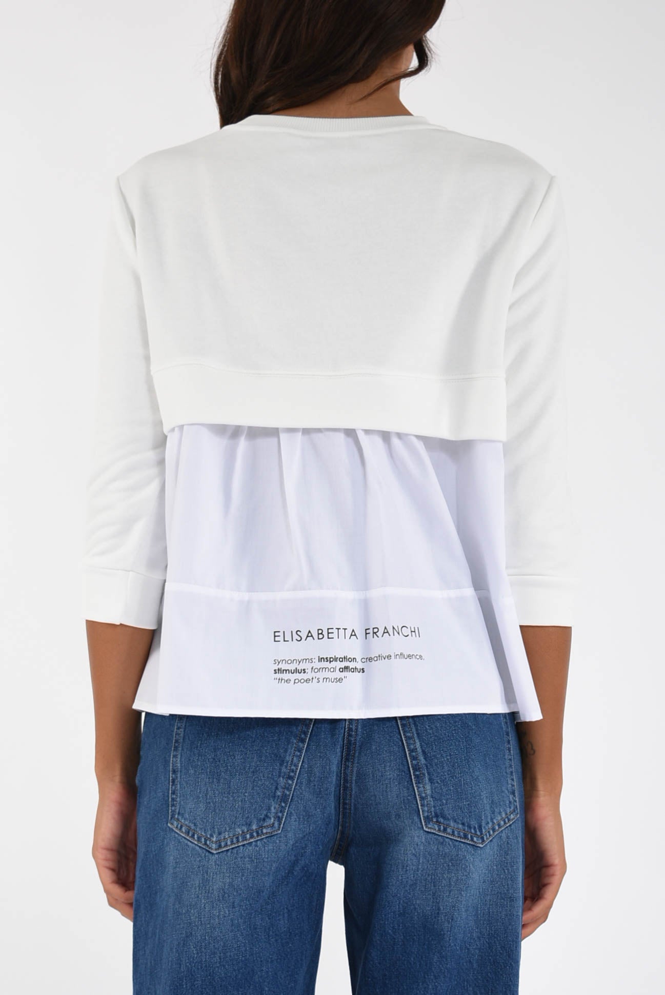 felpa con dettagli in popeline