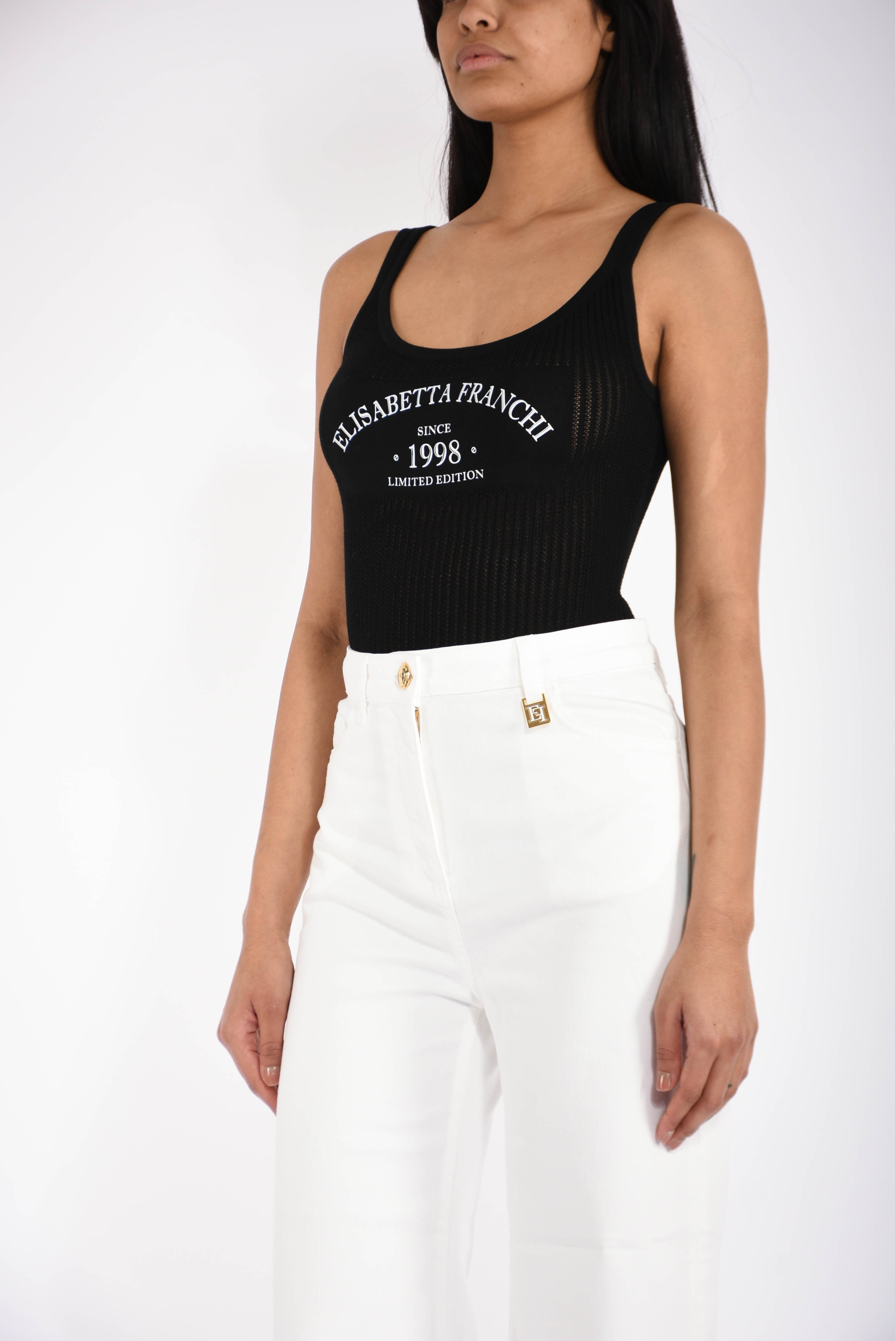 Body in maglia con logo stampato