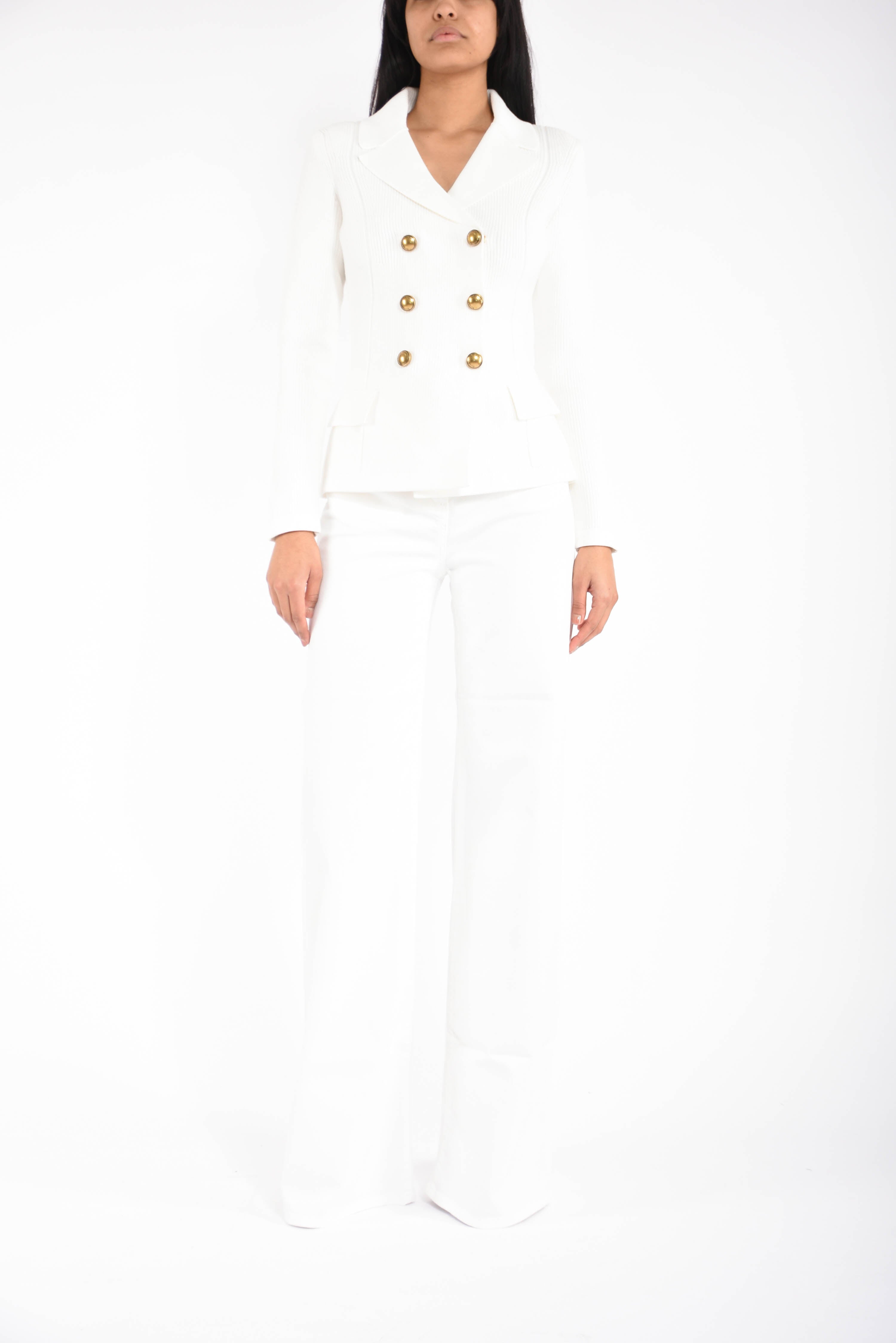 Giacca in maglia con bottoni gioiello
