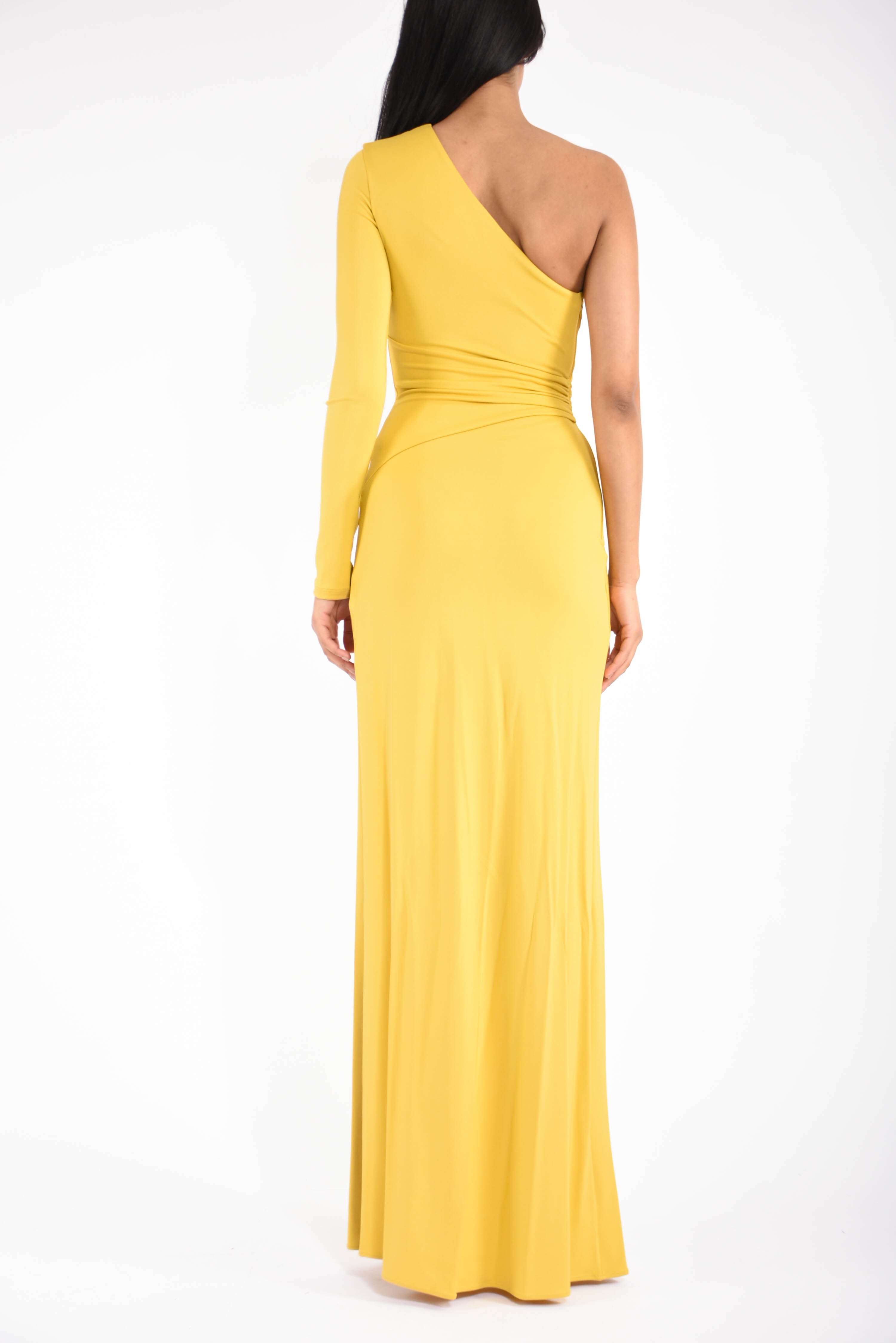 Abito lungo in jersey crêpe con dettaglio gioiello