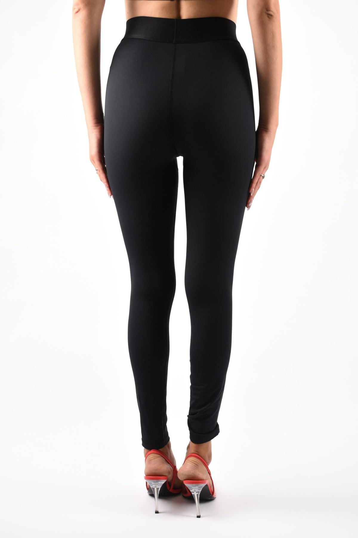 Leggings in microfibra con logo tagliato ADELINE D-POP A182790PLAR