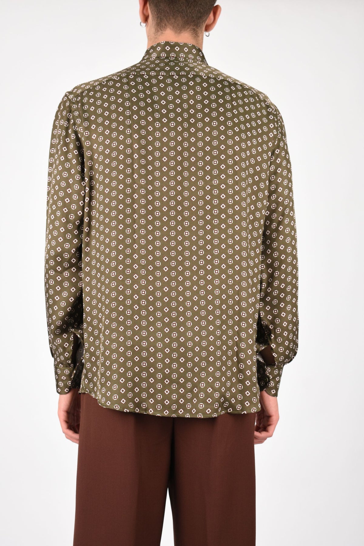 Camicia fantasia in crepe di seta 26F25
