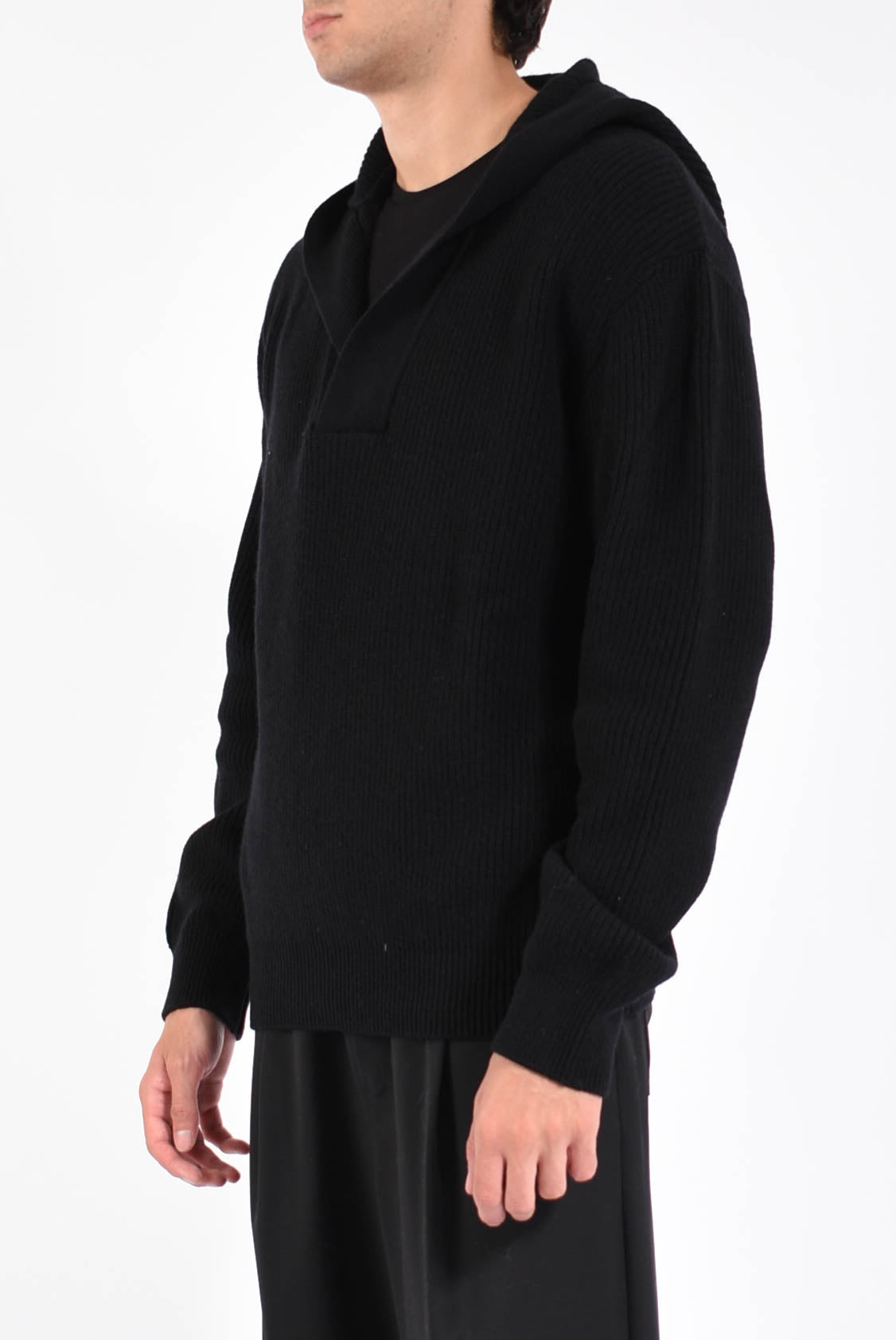 maglia hoodie in lana e cashmere