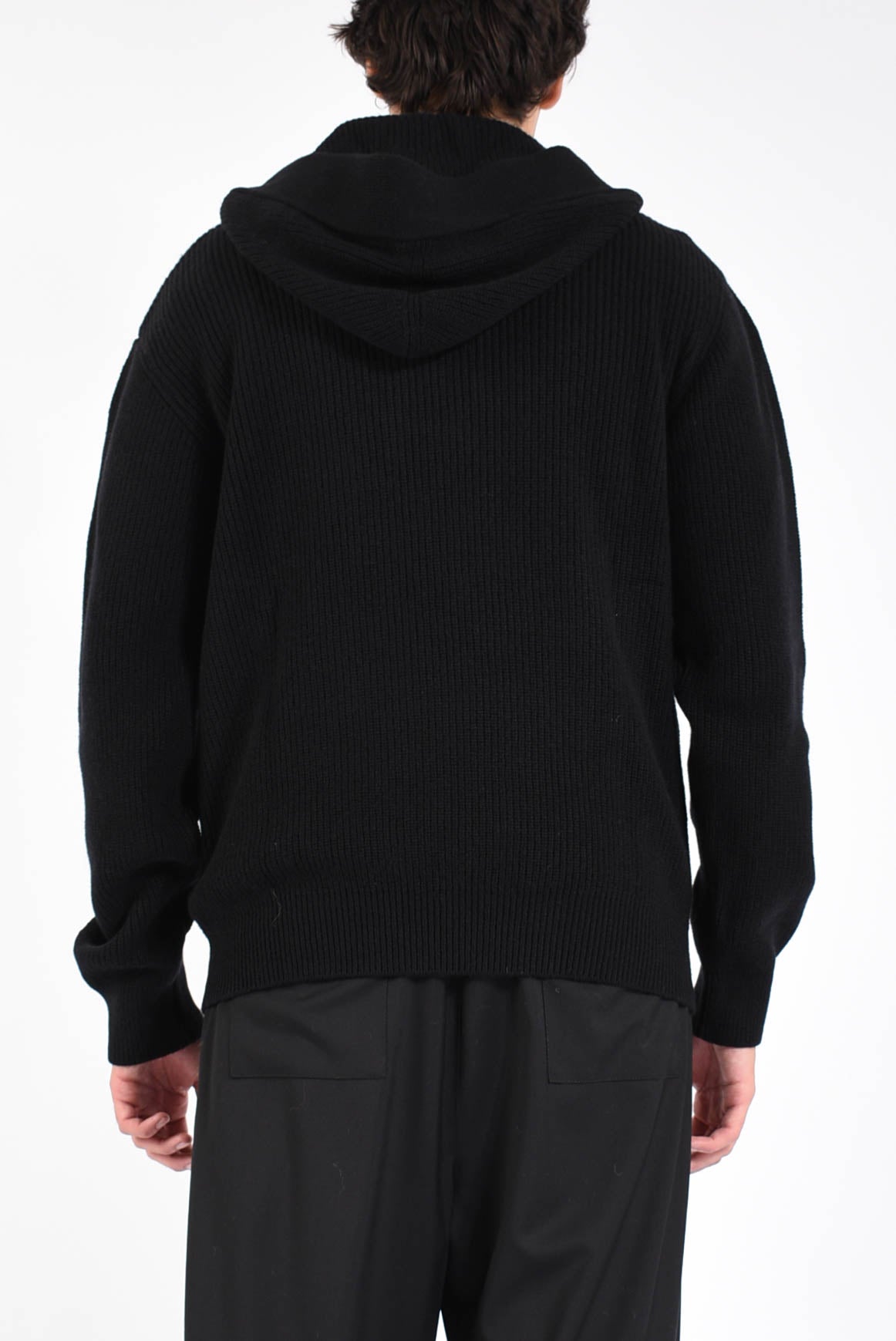 maglia hoodie in lana e cashmere