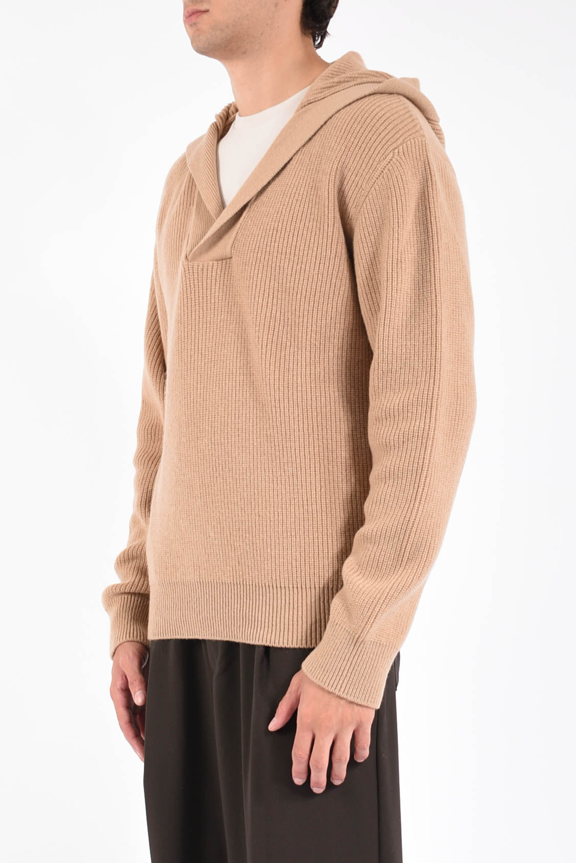 maglia hoodie in lana e cashmere