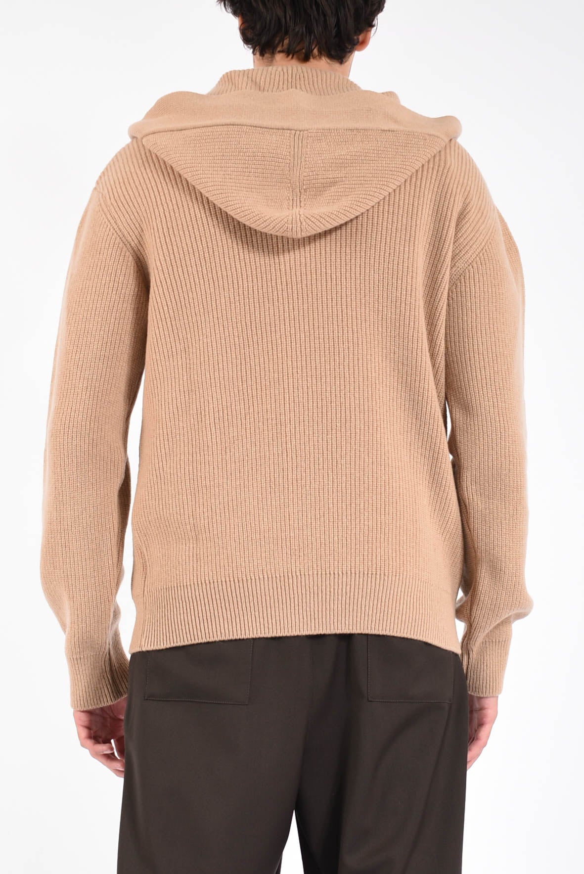 maglia hoodie in lana e cashmere
