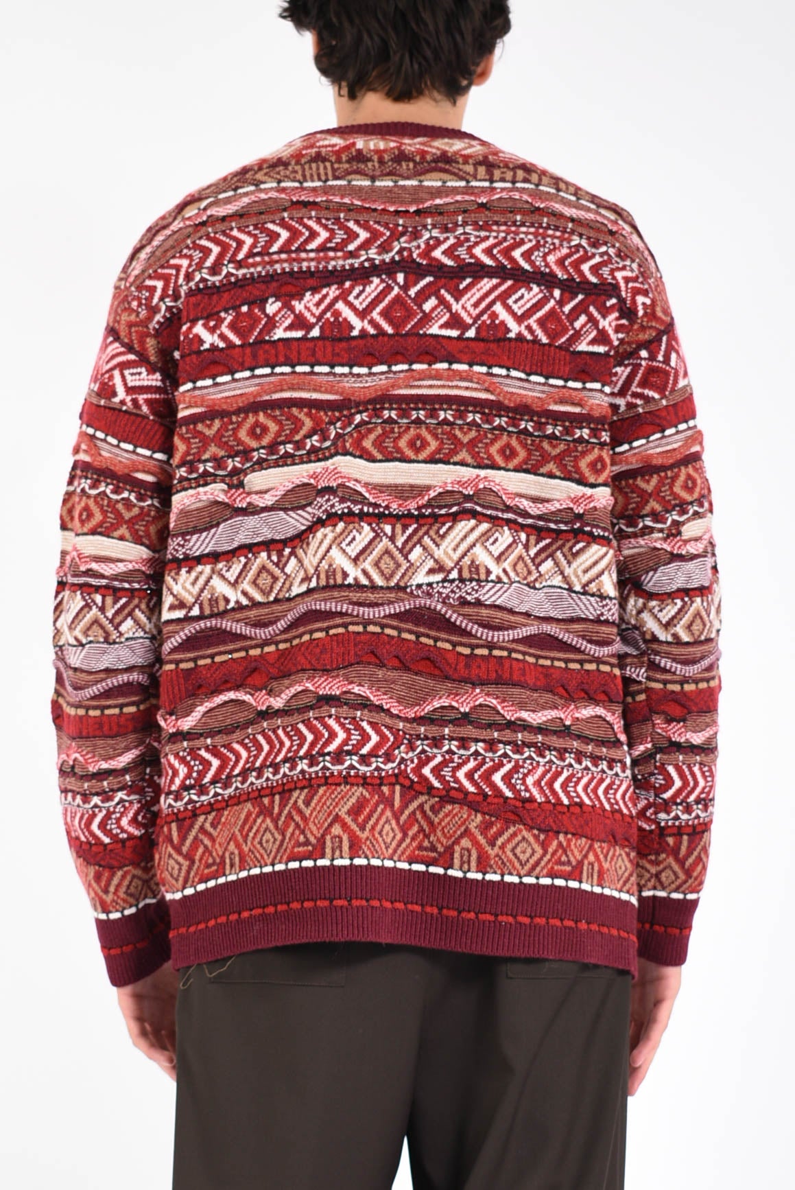 Maglia girocollo jacquard in baby alpaca