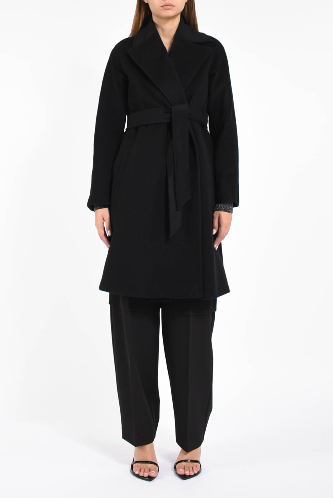 cappotto a vestaglia in lana dravenna