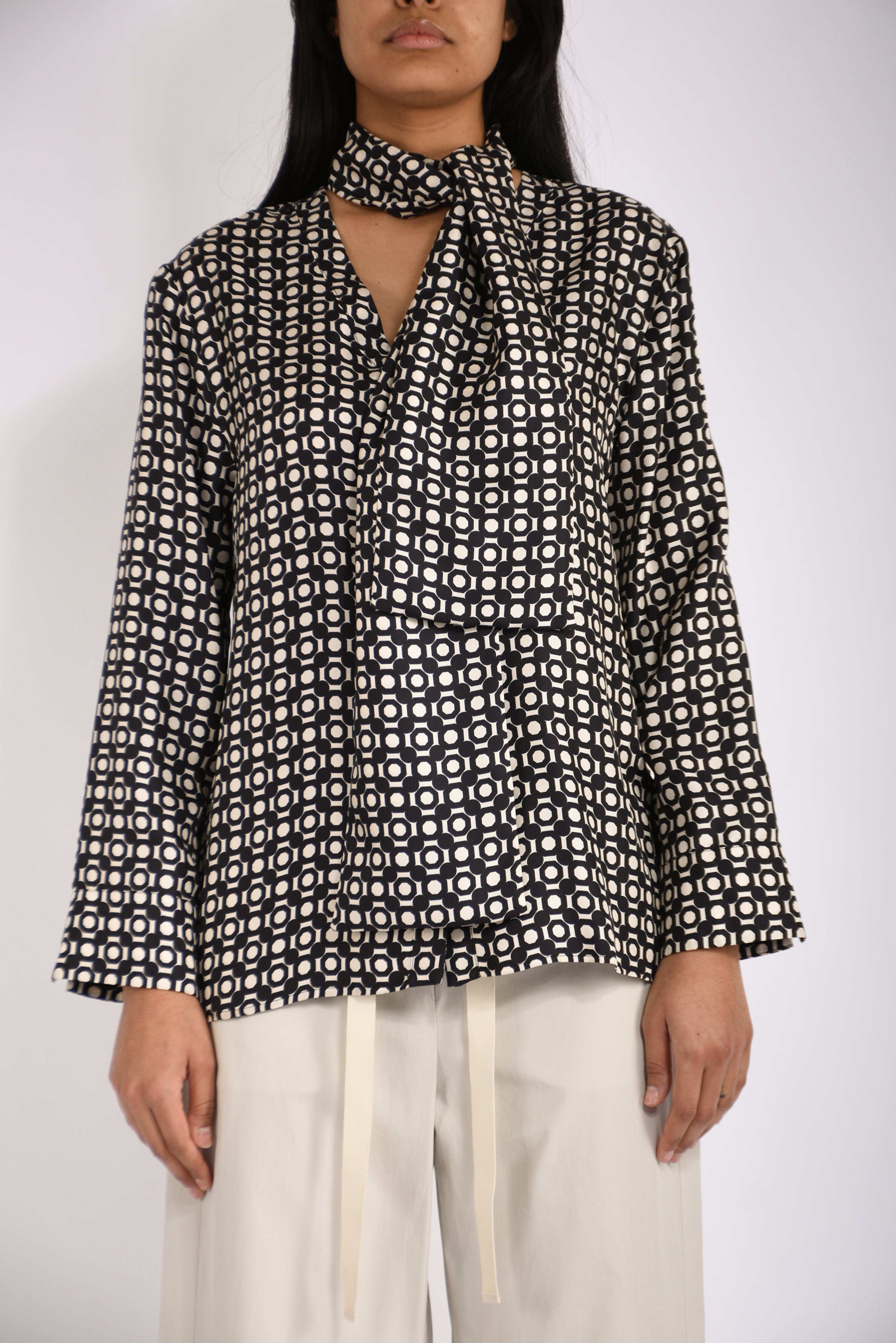 camicia in seta stampata vittoria