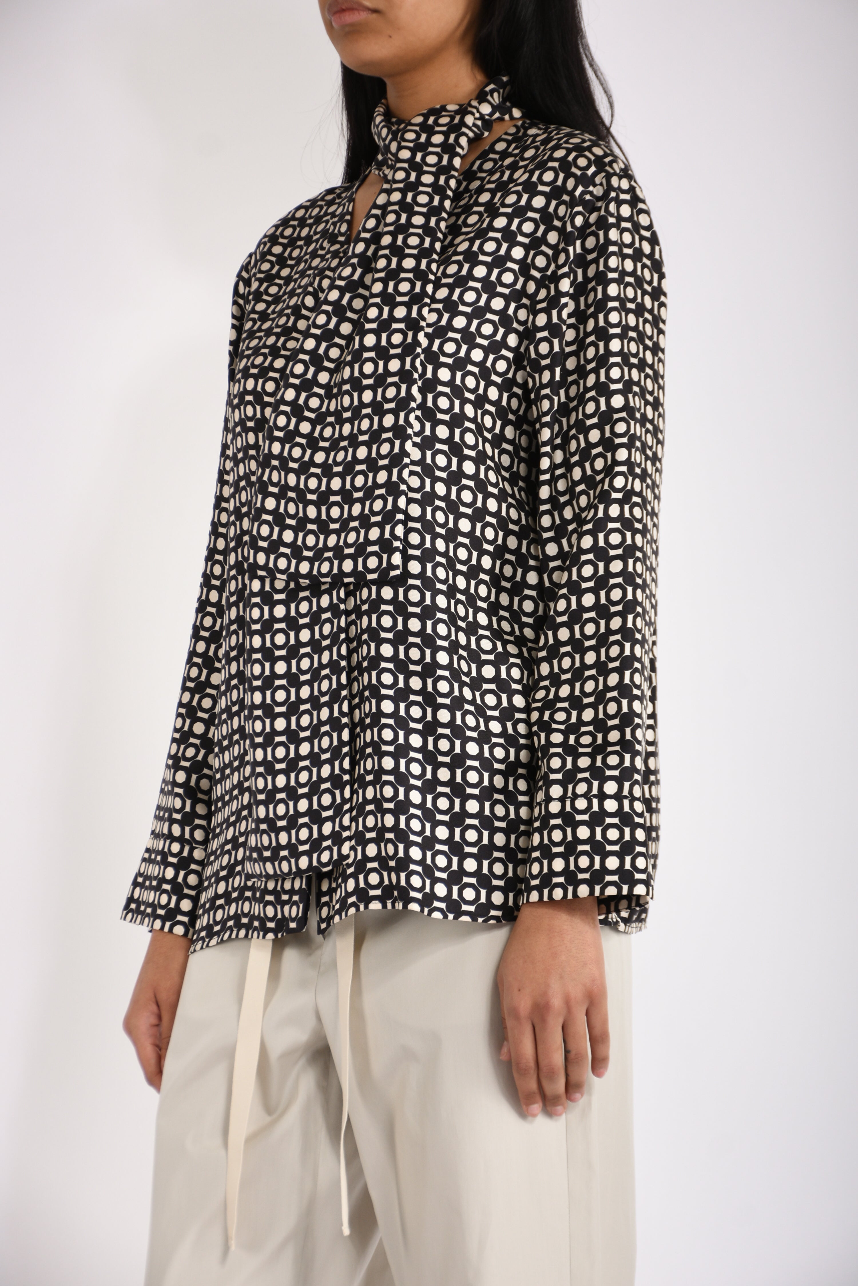 camicia in seta stampata vittoria