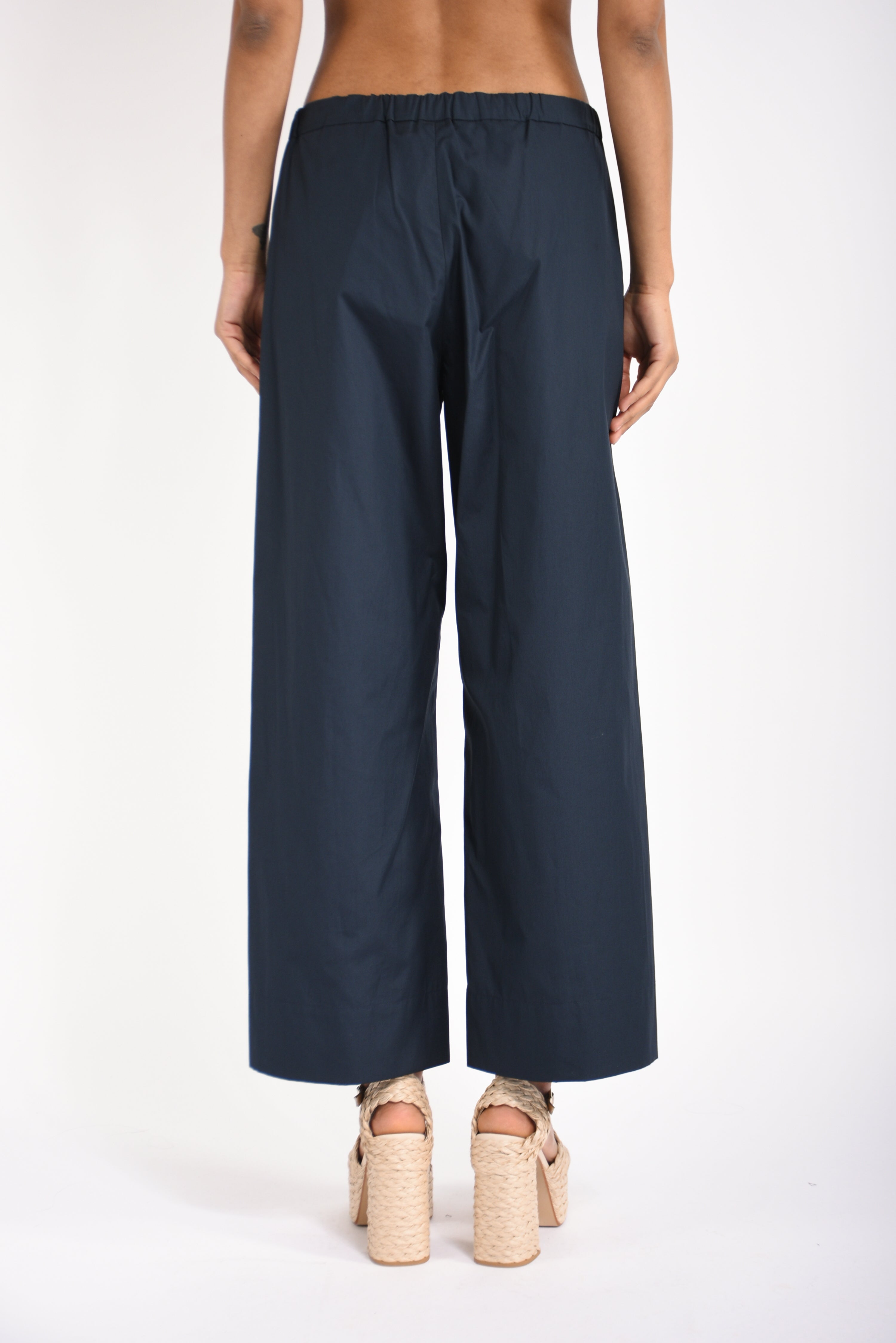 pantaloni in cotone argento